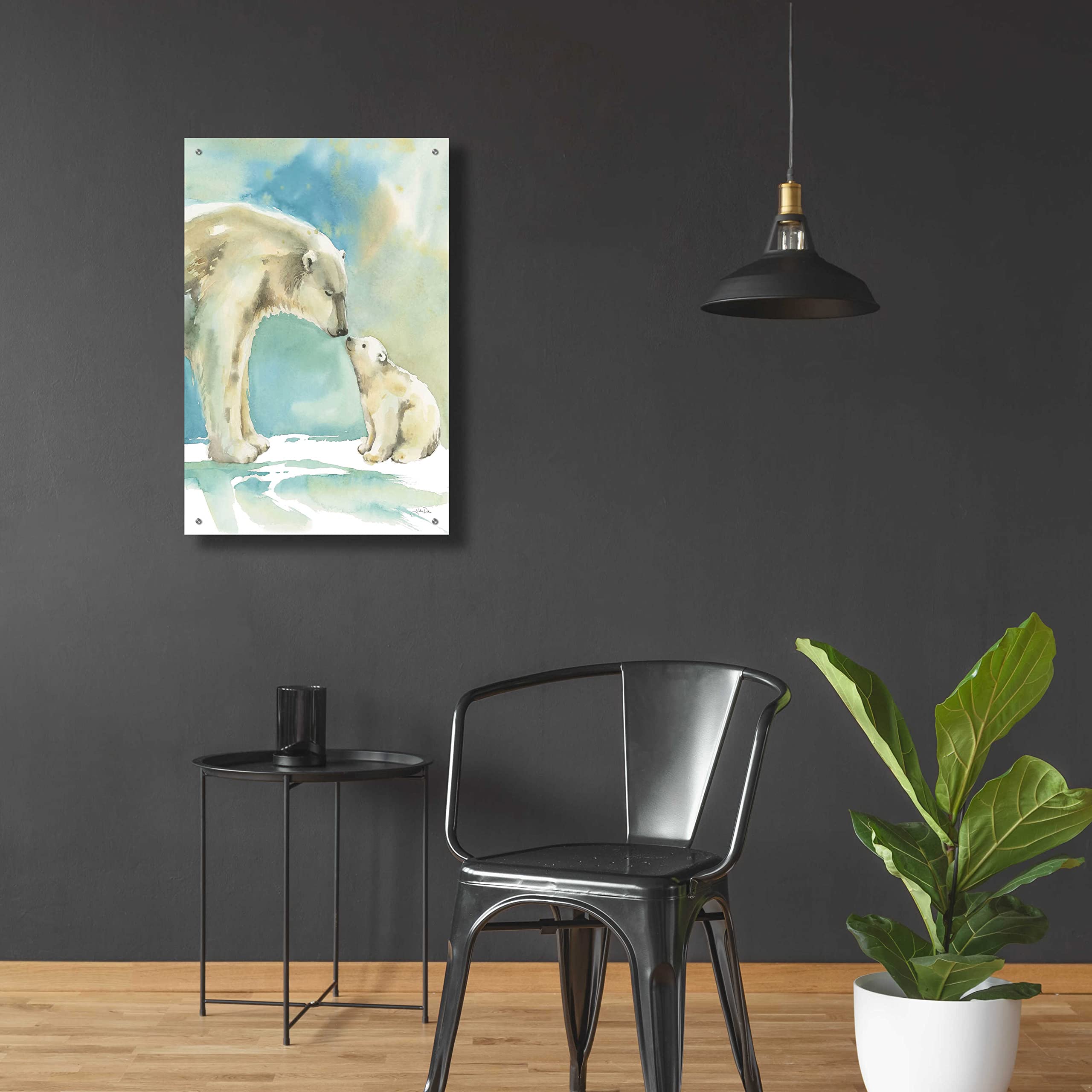 Polar Bear Love Acrylic Glass Wall Art by Katrina Pete - 24x36 Inches Modern Home Decor for Living Room, Bedroom & Office