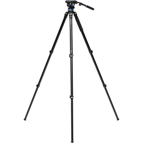 Benro A373F Aluminum Single Tube Tripod with S6Pro Fluid Video Head - Professional Camera Tripod for DSLR, Mirrorless & Video Cameras - Perfect for Travel, Vlogging & Outdoor Photography