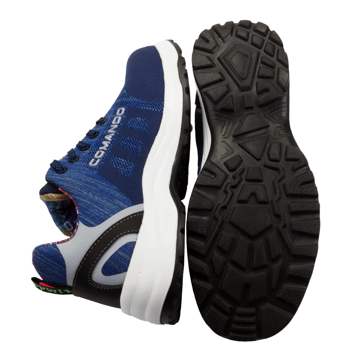 Comando Sport+ Safety Shoes Model 1914 - Industrial Non-Slip Dielectric Work Shoes with Composite Toe | Lightweight & Flexible for Construction, Warehouse & Outdoor Work (Blue, Size 10)