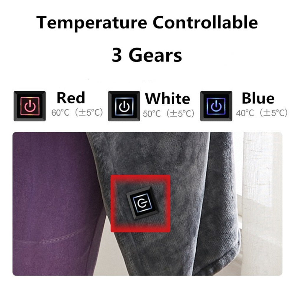 150x85cm USB Electric Heated Blanket - Winter Coral Flannel Soft Warm Throw for Bed, Couch & Office - Fast Heating Body Warmer with Adjustable Temperature - Perfect for Cold Nights, Travel & Gifts