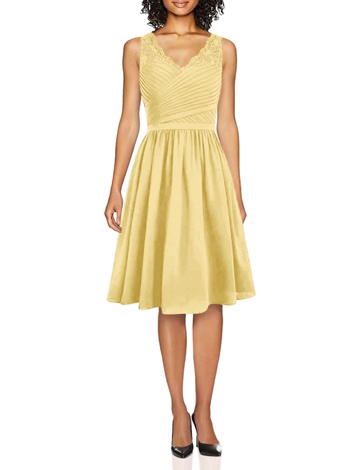 Elegant Lace Bridesmaid Dresses for Wedding Guest - Chiffon Short Party Dress for Bridal Shower, Bachelorette & Formal Events