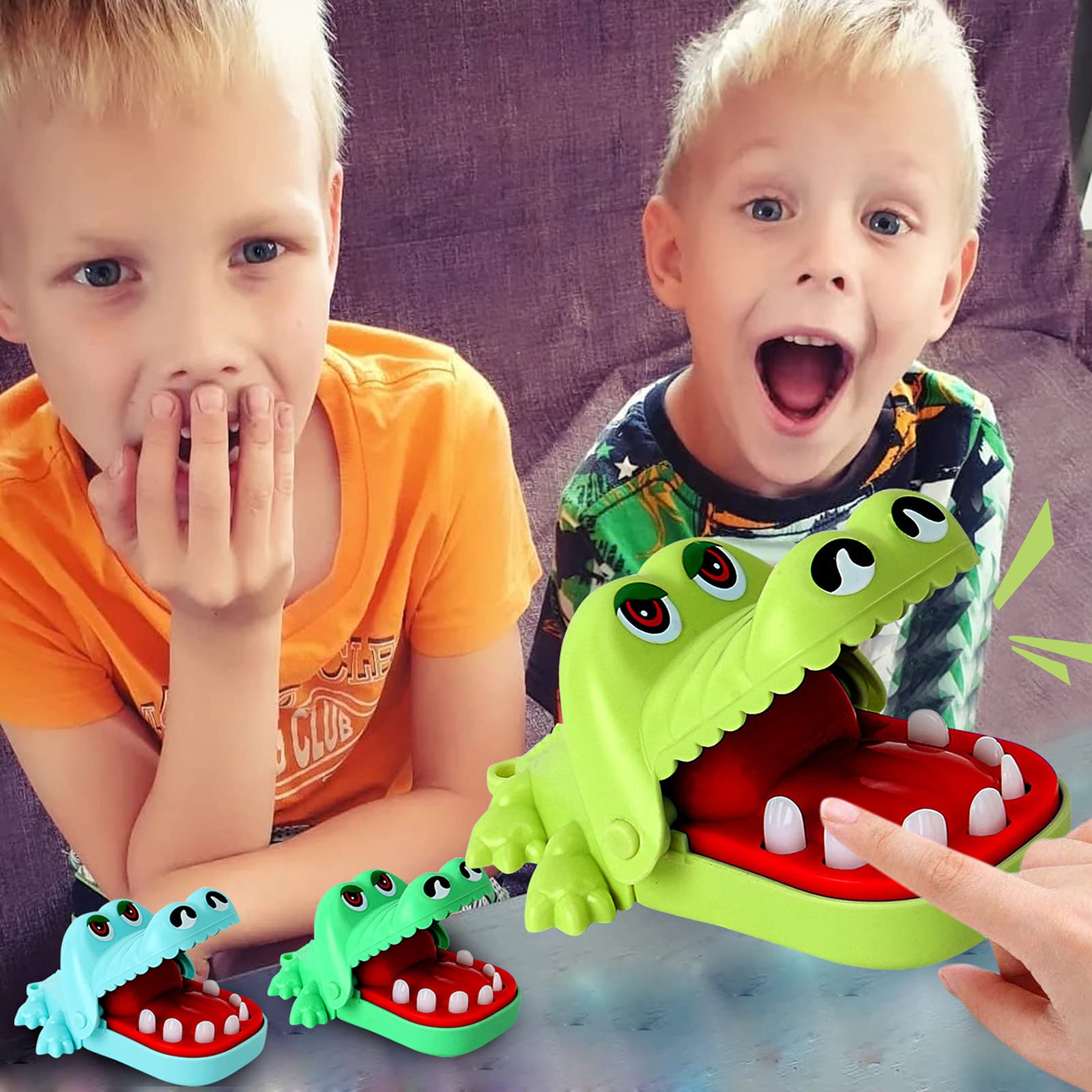 Dockomo Large Mouth Dentist Biting Finger Toy - Funny Novelty Gag Gift for Kids & Family Games - Mint Green - Perfect for Prank Jokes, Party Favors & Stress Relief