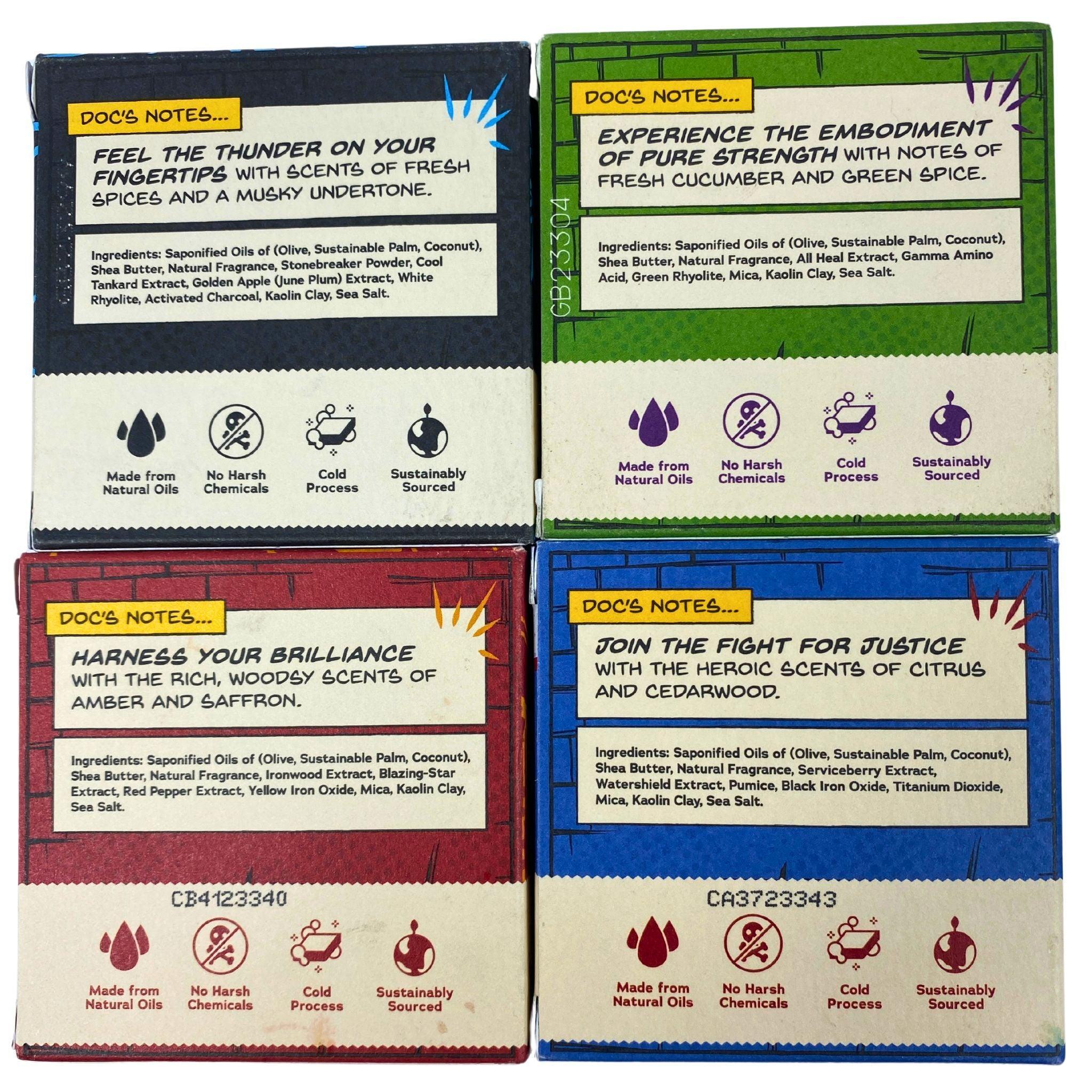 Dr. Squatch Marvel Limited Edition Men's Natural Soap Bar - 5oz (Pack of 44) | Superhero-Themed Gritty Soap for Men | Perfect for Shower, Gym & Gifts