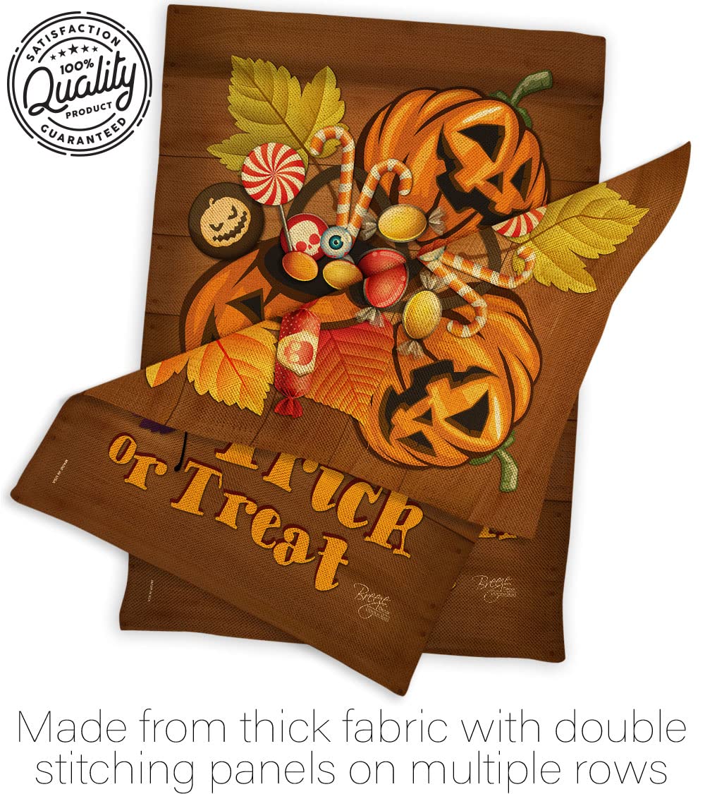 Halloween Pumpkin Garden Flag - Fall Decor with Stand for Yard & Home