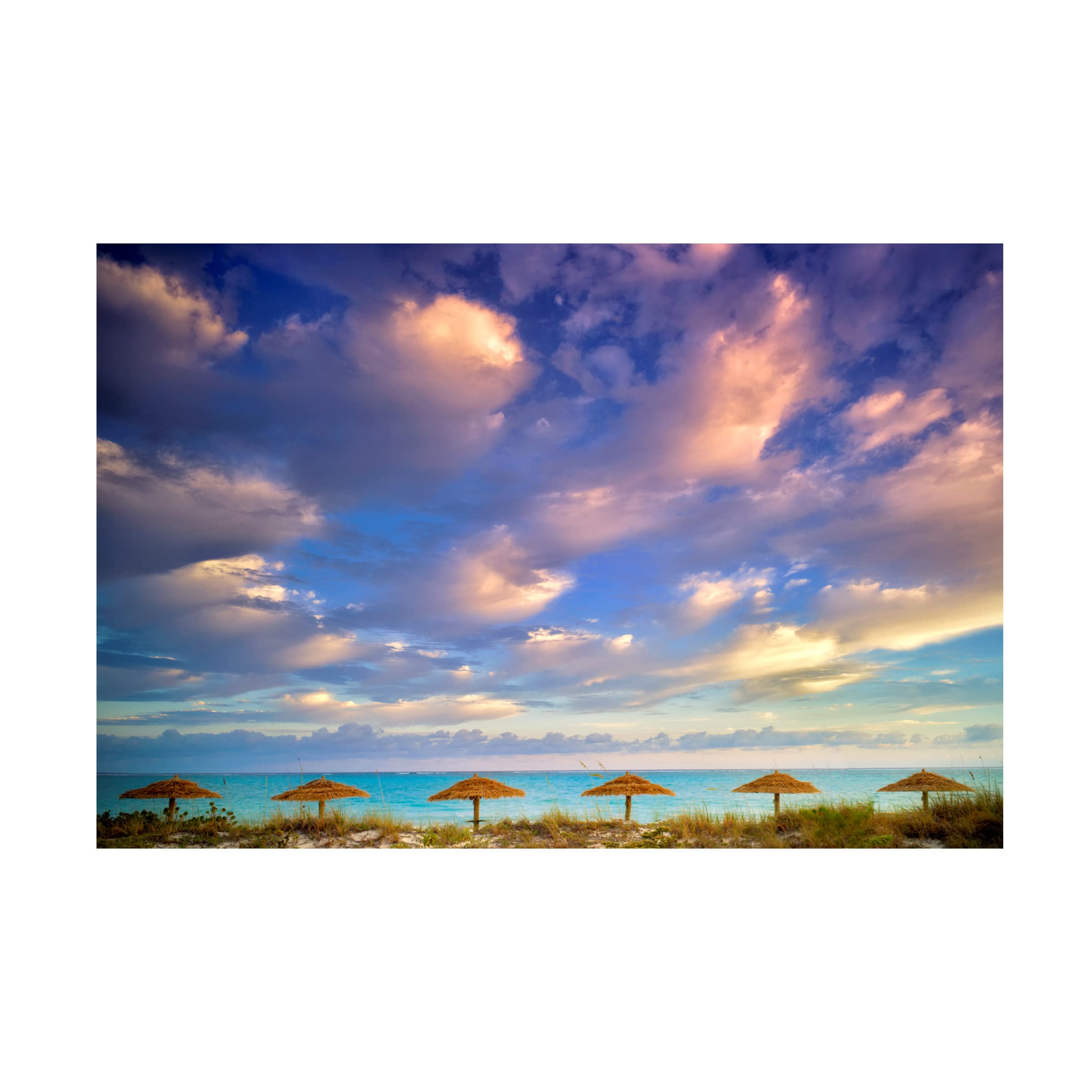 Trademark Fine Art 'Umbrella' Canvas Print by Dennis Frates - Stunning Beach Scene Wall Decor for Living Room, Bedroom & Office