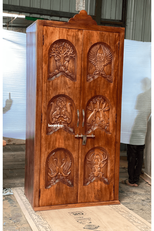 Hand Carved Custom Menagerie Armoire - Unique Wooden Wardrobe for Home Decor & Storage | Perfect for Bedroom, Living Room & Nursery Organization