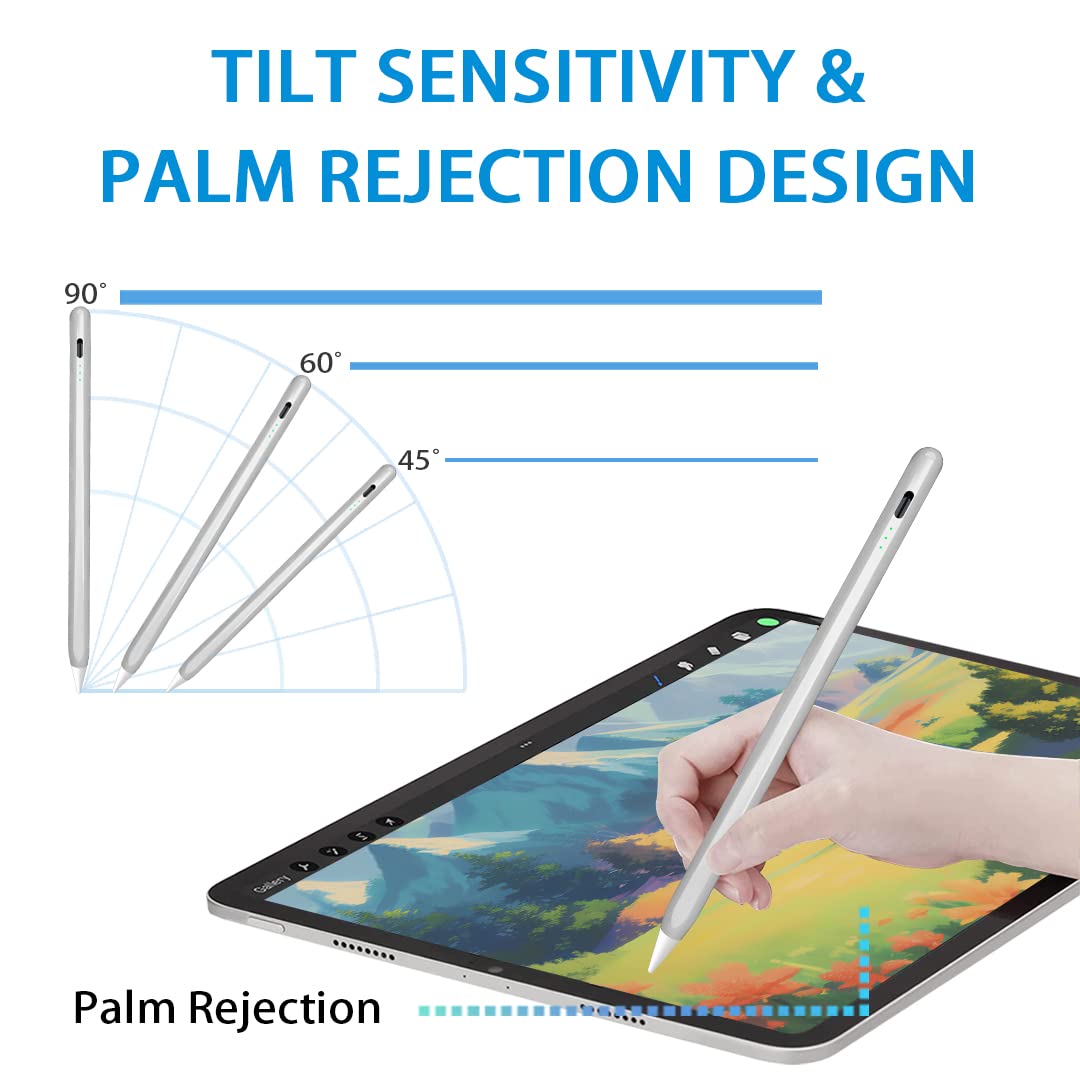 Apple Pencil 2nd Generation - Stylus Pen with Palm Rejection & Tilt Sensitivity, Compatible with iPad Pro 11/12.9