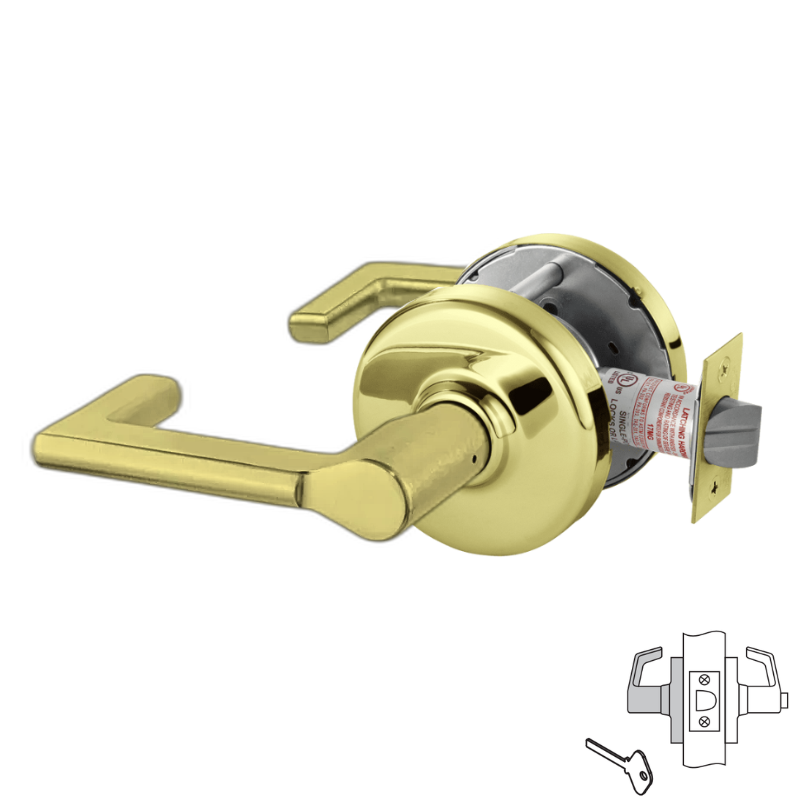 Corbin Russwin CLX3320 124D Privacy Cylindrical Lock with Decorative Lever - Non Keyed for Bedrooms, Bathrooms & Private Offices