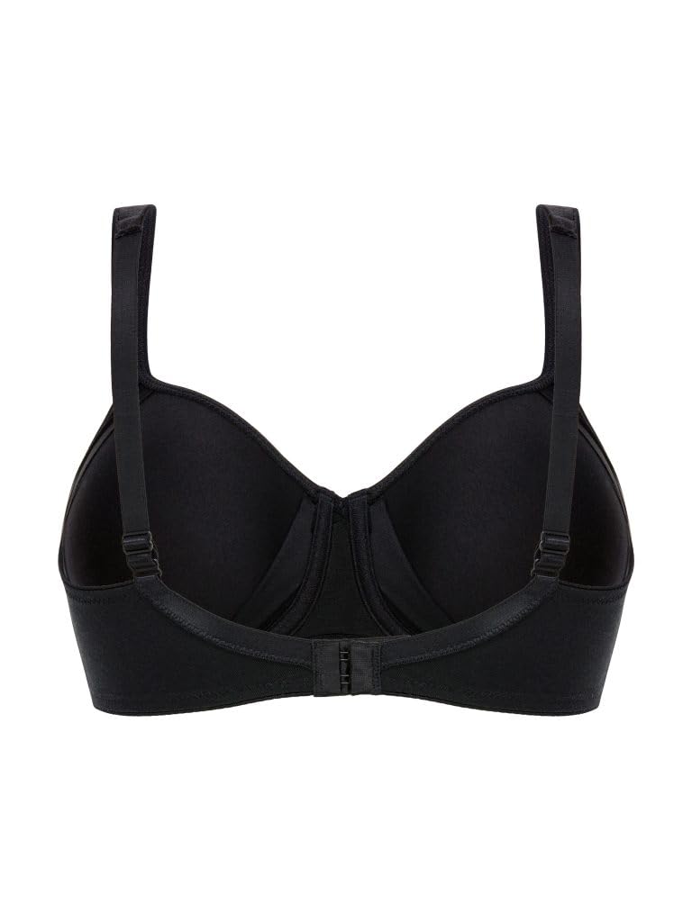 Felina Pure Balance Molded Wire-Free Bra - Comfortable Support for Full Bust (Black, 40E) | Perfect for Everyday Wear, Work & Yoga