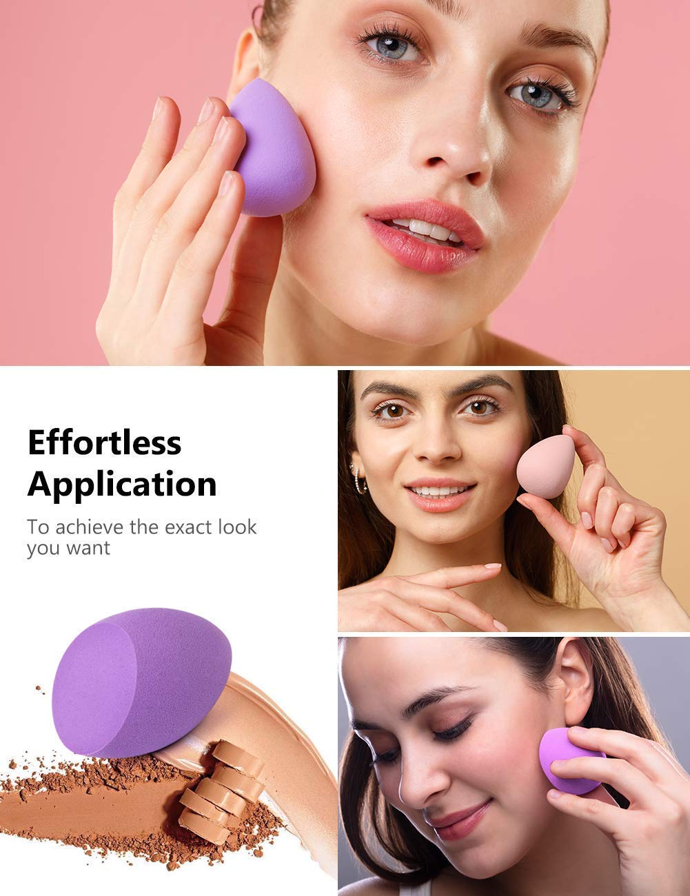 MASTADI Beauty Blender Sponge - 9 Pack Makeup Sponges for Foundation, Concealer & Blending - Soft Latex-Free Cosmetic Sponge Applicators - Perfect for Liquid, Cream & Powder Makeup Application