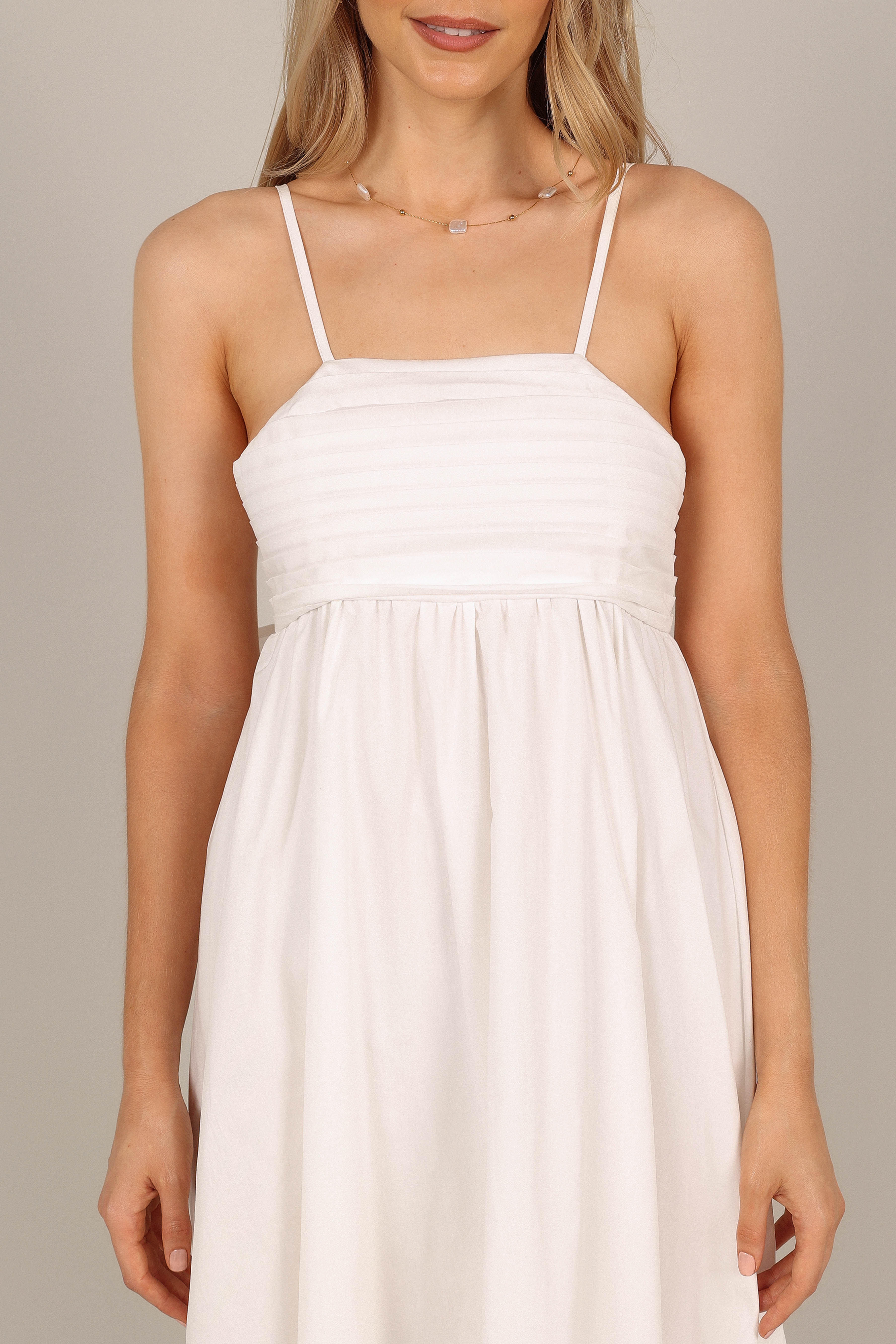 Alice Bow Back Midi Dress - Elegant White Floral Summer Dress for Women | Perfect for Weddings, Garden Parties & Date Nights