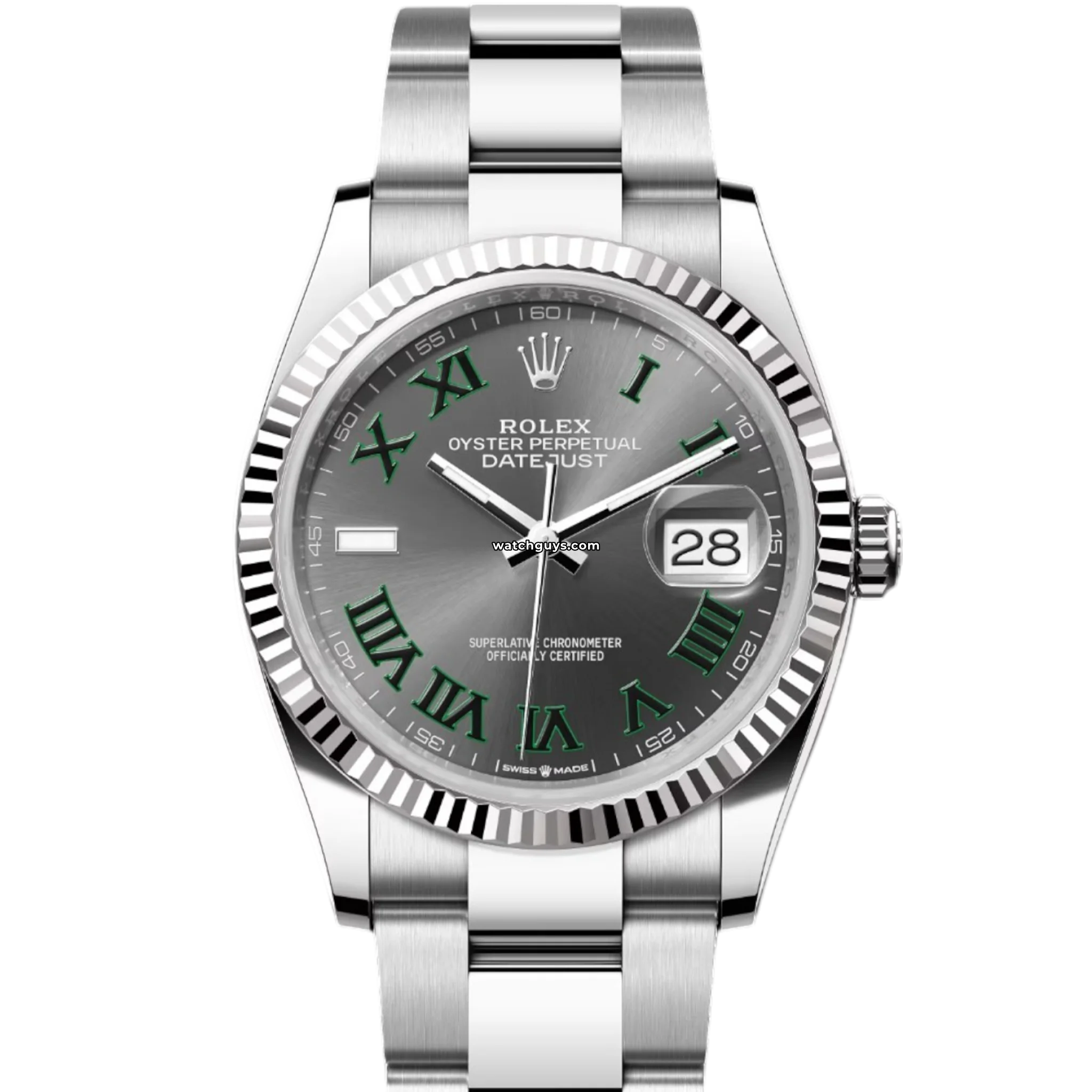 Rolex Datejust 126234 Wimbledon Oyster Watch - Luxury Stainless Steel Automatic Men's Watch with Green Roman Dial - Perfect for Business, Formal Events & Collectors