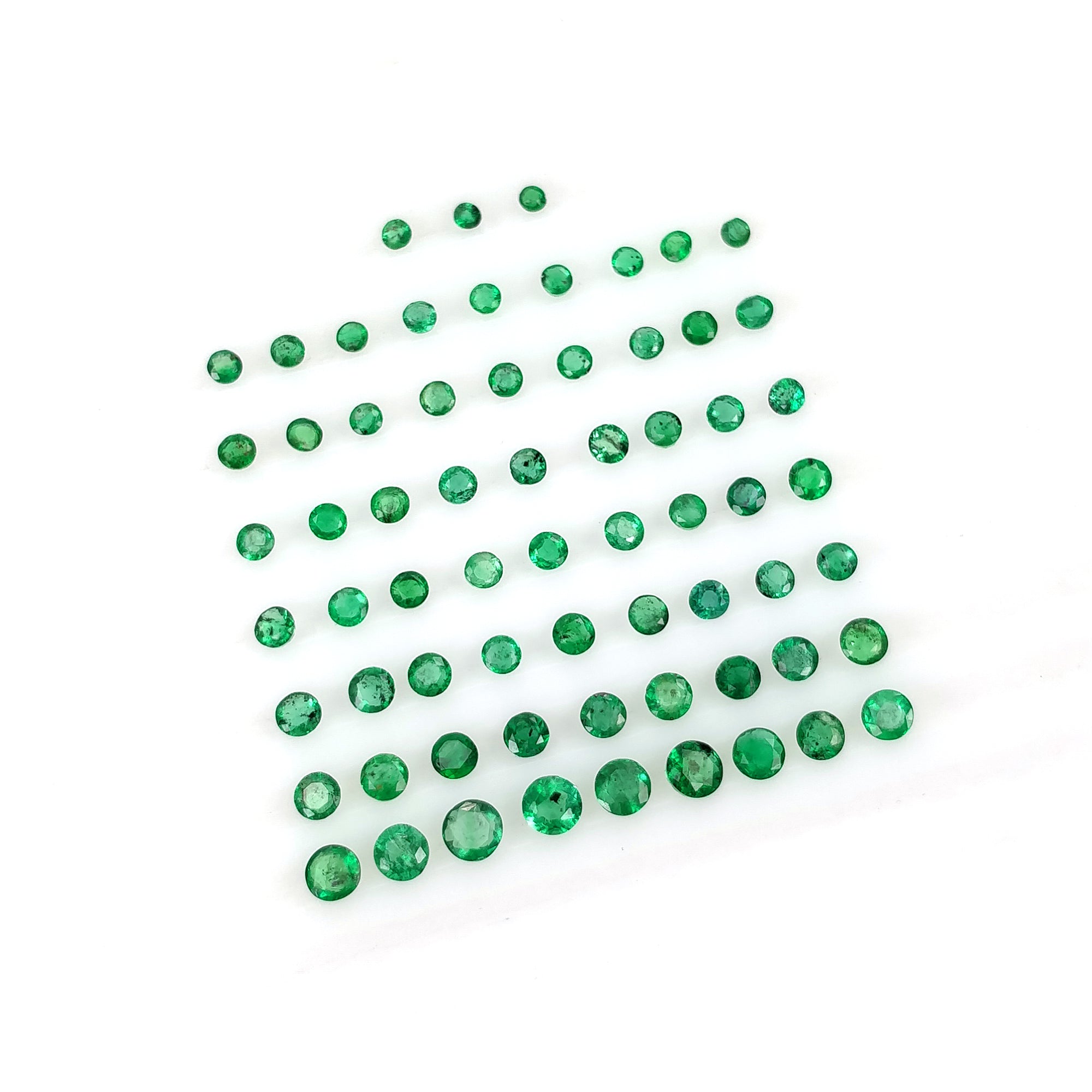 5.00ct Natural Untreated Green Emerald Gemstone - Round Cut 2mm-4mm for Jewelry Making, Engagement Rings & Fine Collections