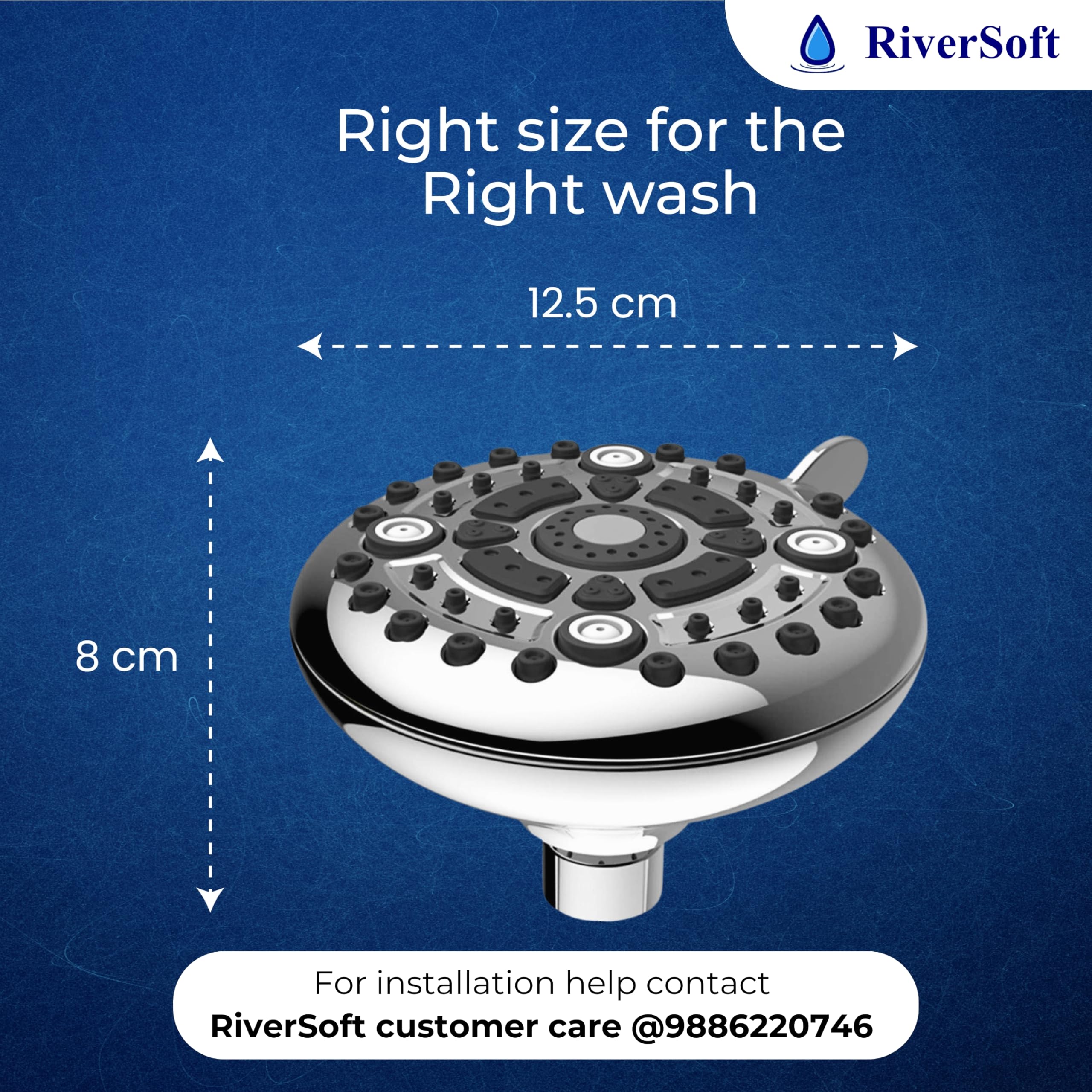 RiverSoft Mist Shower Set with SF-15 Pro Filter for Hard Water - 6 Adjustable Spray Settings & Water Saving Mist Flow | Bathroom Water Softener System (ABS, Chrome) | Perfect for Dry Skin & Hair Care in Hard Water Areas