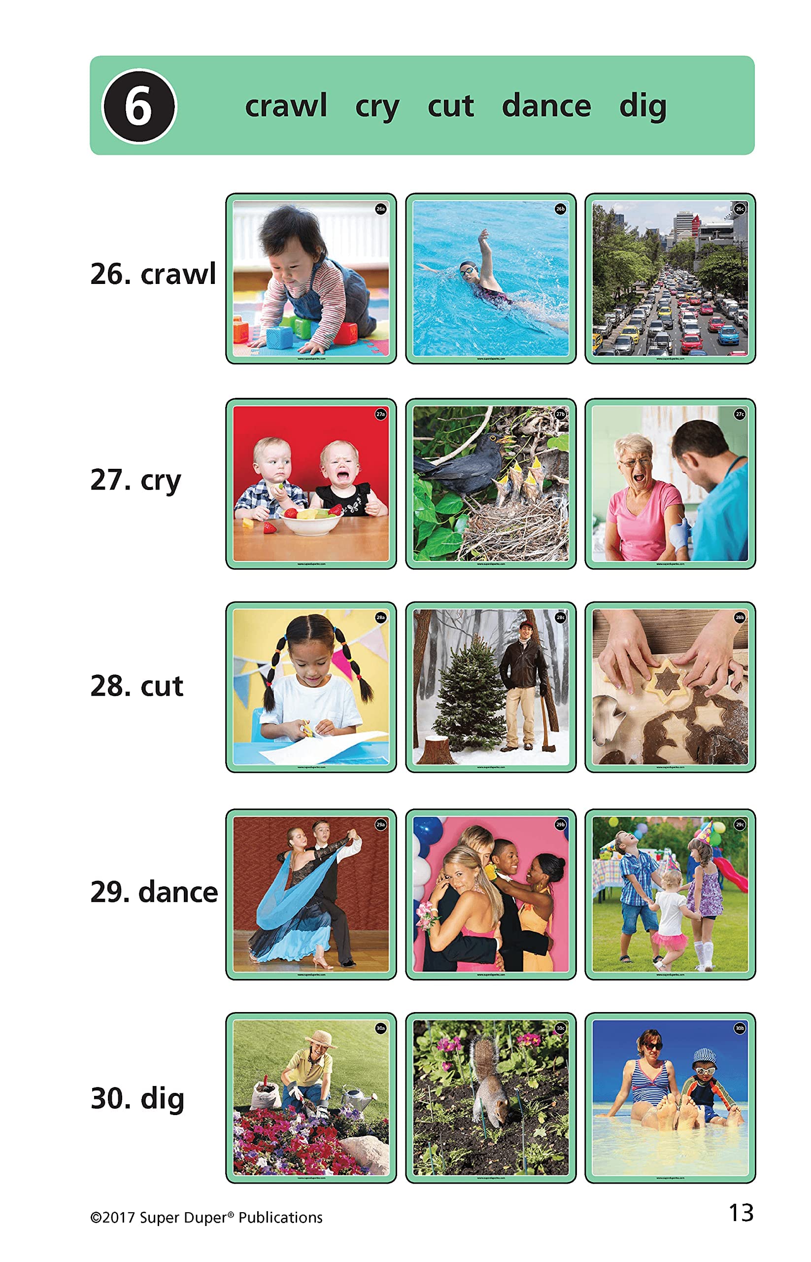Webber® Big Verbs Vocabulary and Grammar Photo Flash Cards | Educational Learning Resource for Kids | Speech Therapy & ESL Classroom Activities