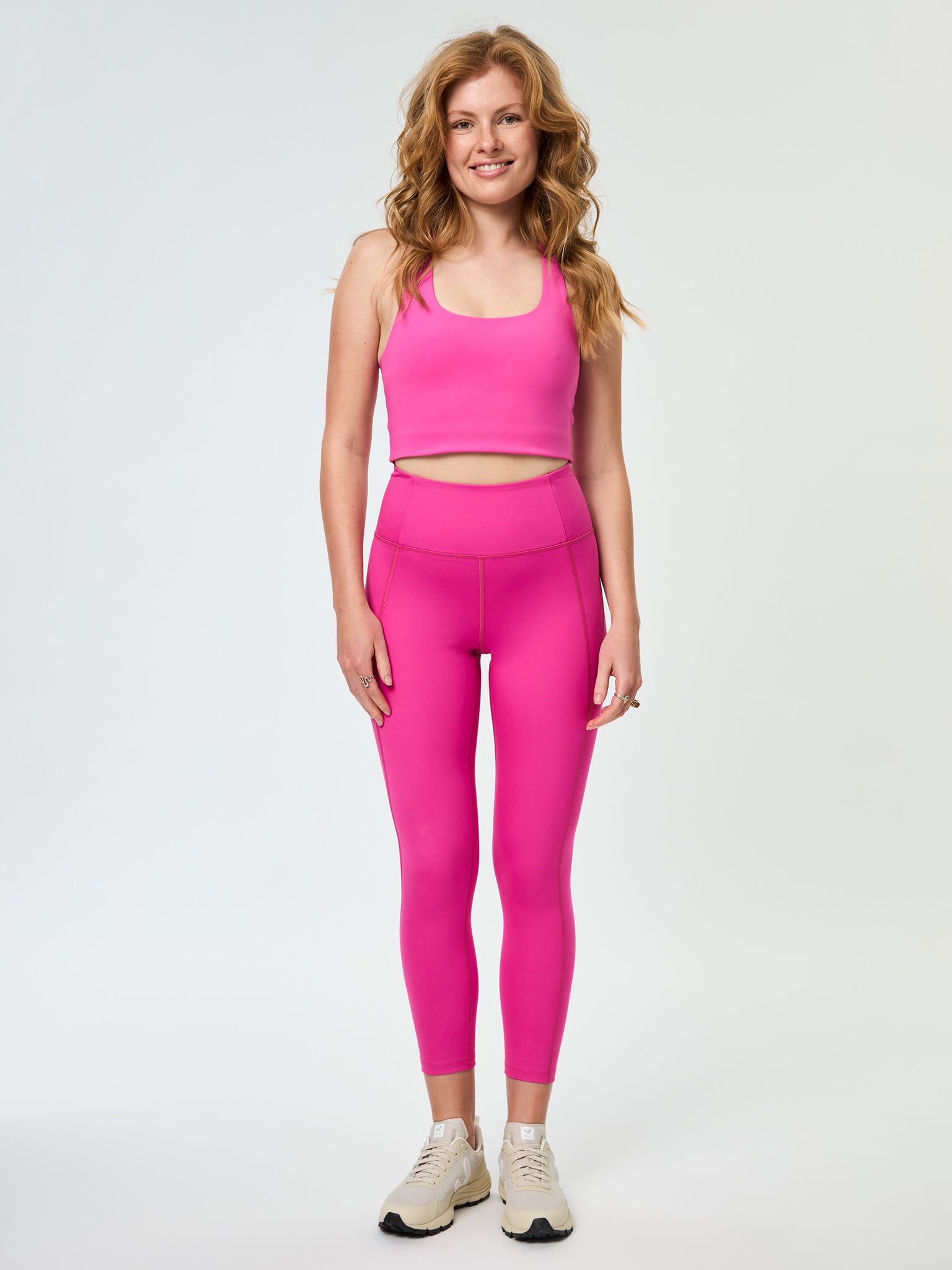 Girlfriend Collective High Waist Compressive 7/8 Leggings for Women - Ultraviolet Purple Yoga Pants for Workout, Running & Lounge Wear