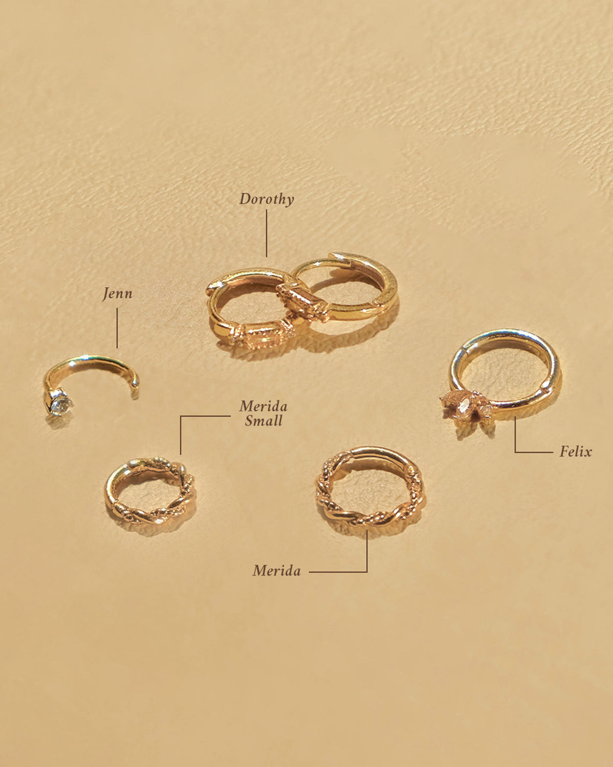 14K Solid Gold Merida Curled Hoop Earrings for Women - Dainty Minimalist Hoops - Perfect for Everyday Wear, Date Night & Special Occasions