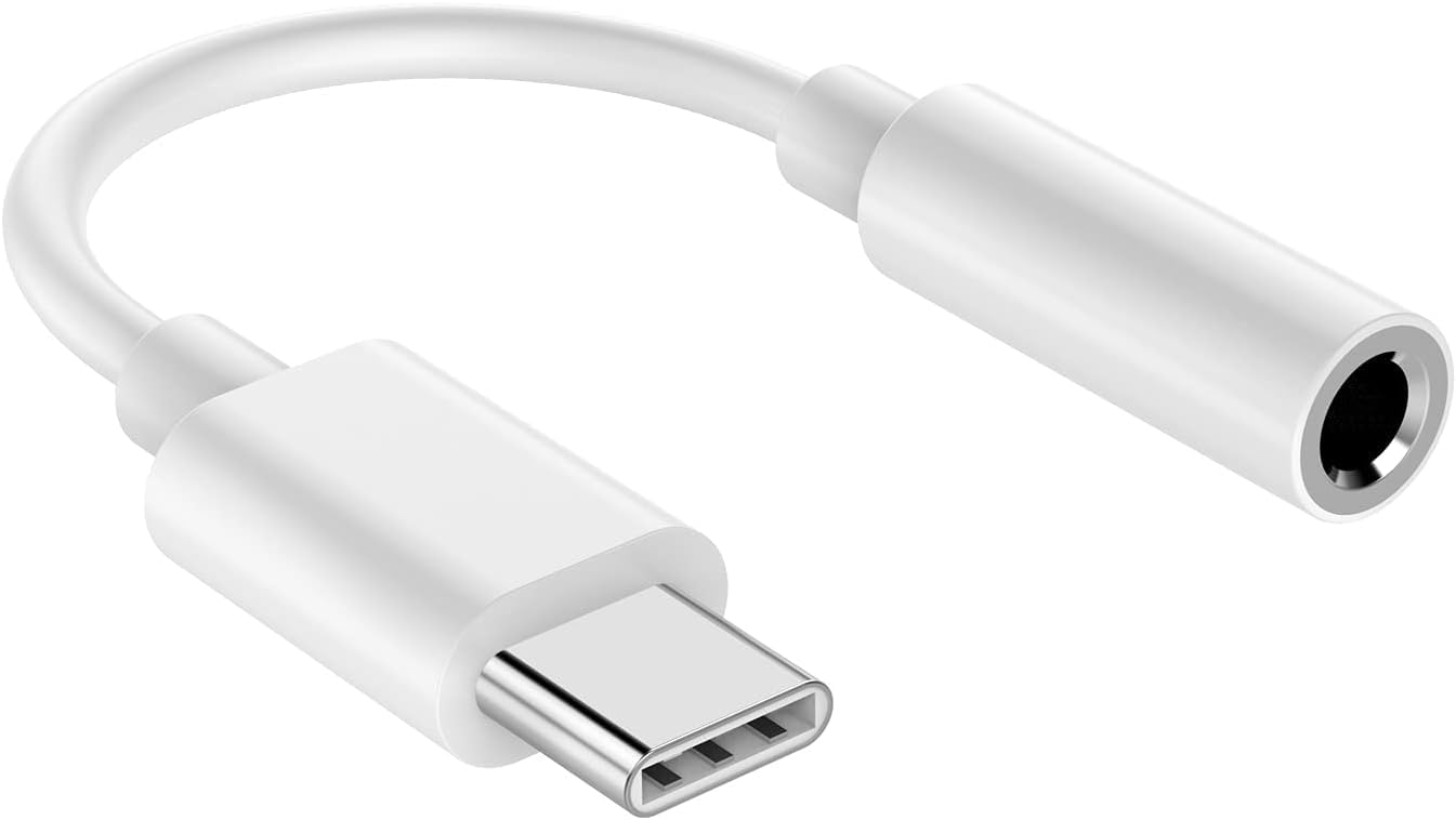 USB C to 3.5mm Headphone Jack Adapter for iPhone 16/15 Series, iPad Pro, Galaxy S24/S23 Ultra & Pixel 9 - White | Digital Audio Dongle for Music, Gaming & Calls | High-Quality USB-C to Aux Cable