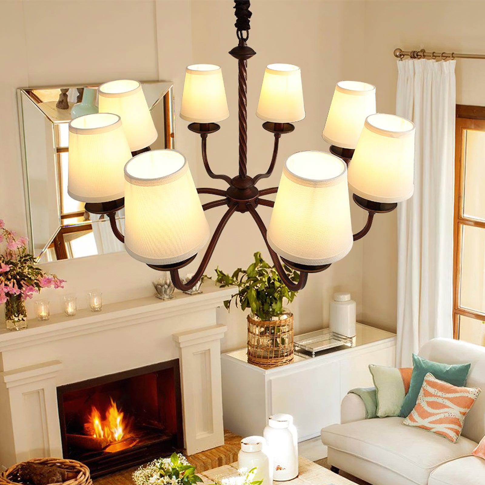 Emmons Modern Crystal Chandelier - Elegant Ceiling Light Fixture for Dining Room, Bedroom, or Living Room Decor