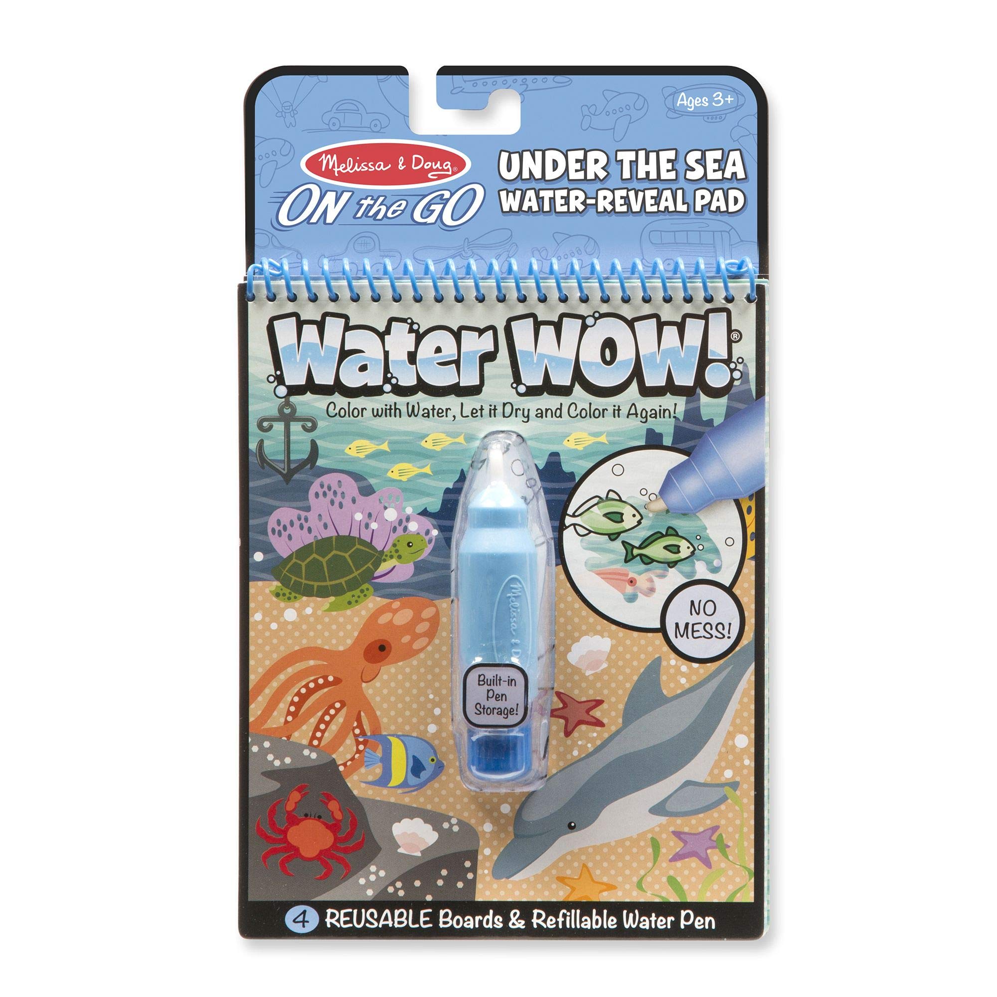 Melissa & Doug On the Go Water Wow! Reusable Under the Sea Water-Reveal Activity Pad - Perfect for Travel, Restaurants, and Quiet Playtime
