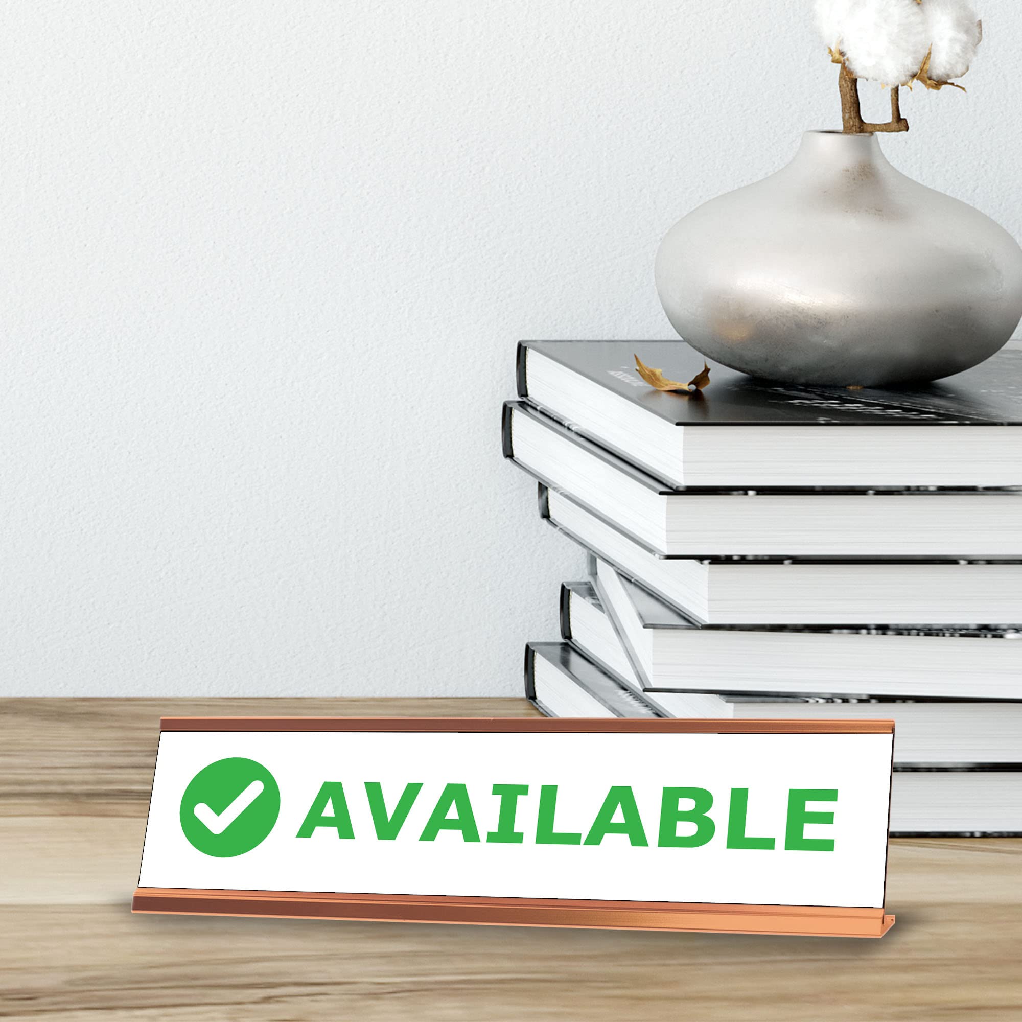 Green and Black Frame Desk Sign (2 x 8 Inches) - Elegant Office Decor for Professional Workspaces, Reception Areas, and Home Offices