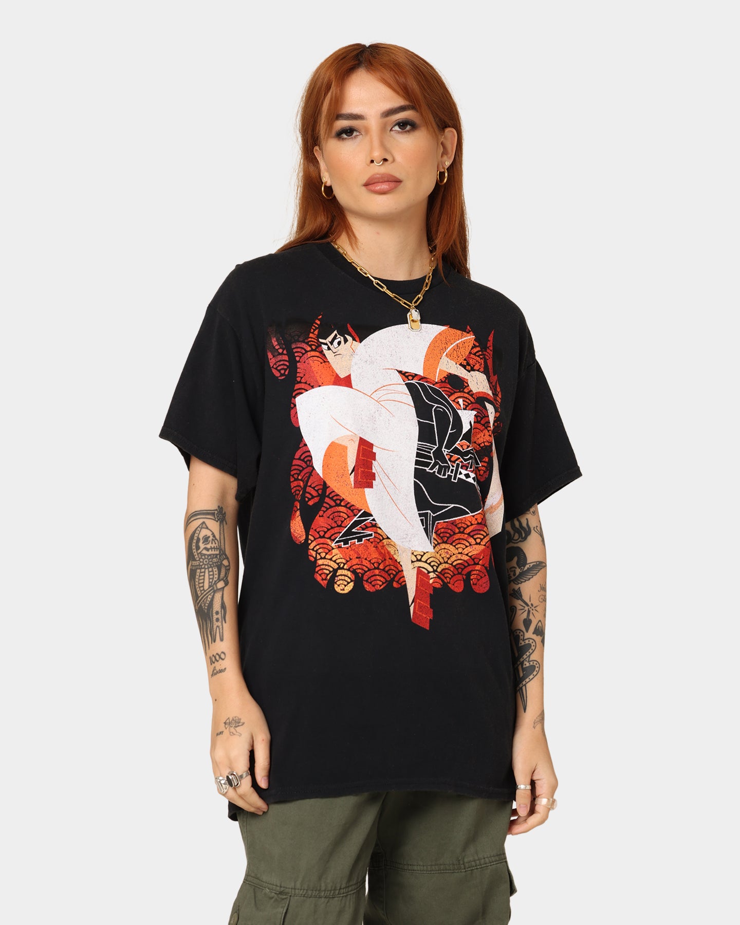 Vintage Samurai Jack T-Shirt - Black Retro Anime Graphic Tee for Men & Women - Perfect for Cosplay, Casual Wear & Anime Fans