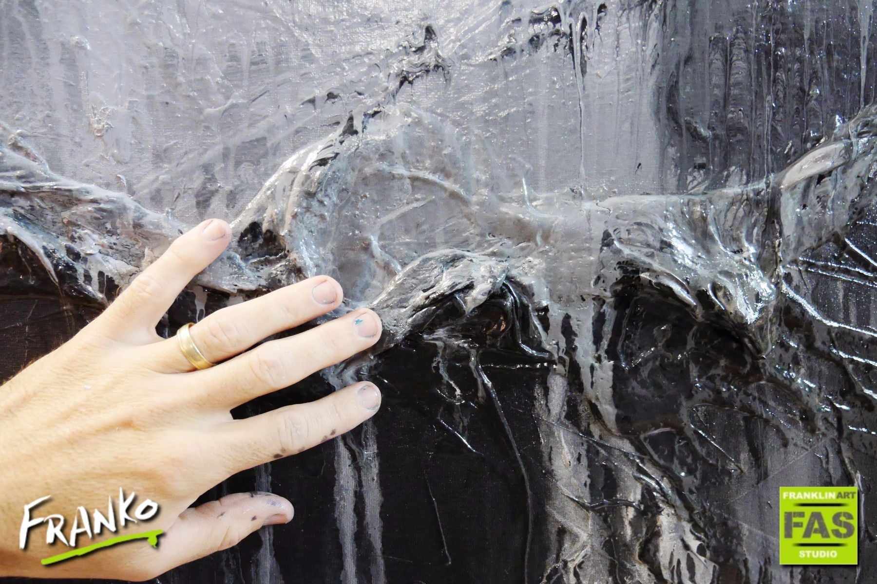 Grey Abstract Painting 240cm x 100cm - Modern Large Wall Art for Living Room, Bedroom & Office Decor | In The Light Of Grey