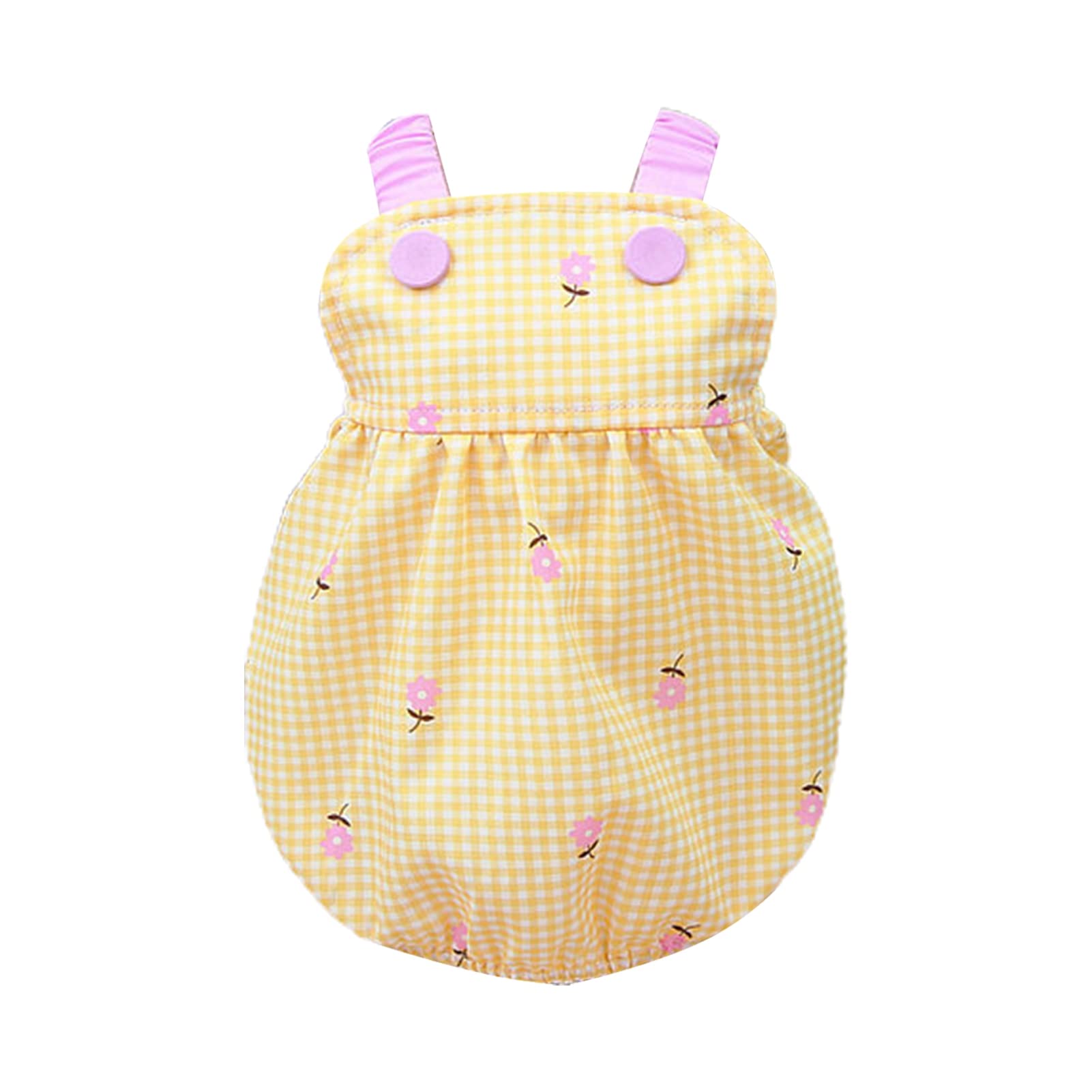 Washable Light Yellow Pet Sundress for Dogs - Cool Summer Dress Up Outfit for Small Breeds - Perfect for Beach, Park & Outdoor Adventures