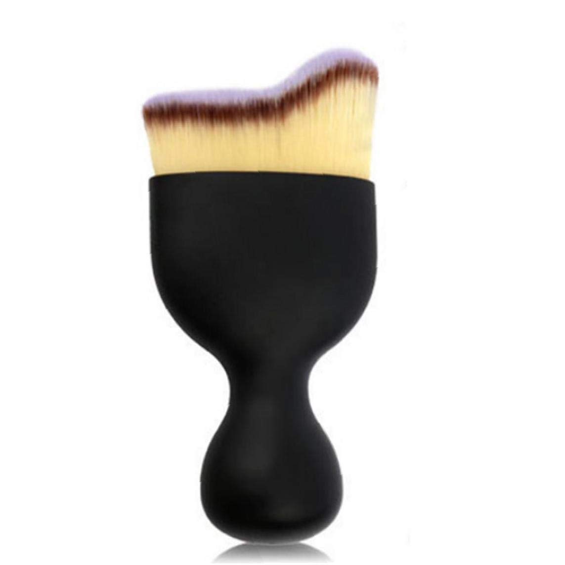 Professional 3D Wavy Cosmetic Brush Set - Foundation Makeup Brush for Liquid, Cream & Powder - Face Blending Brush with Ergonomic Plastic Handle (Black) - Perfect for Daily Makeup, Contouring & Professional Makeup Application