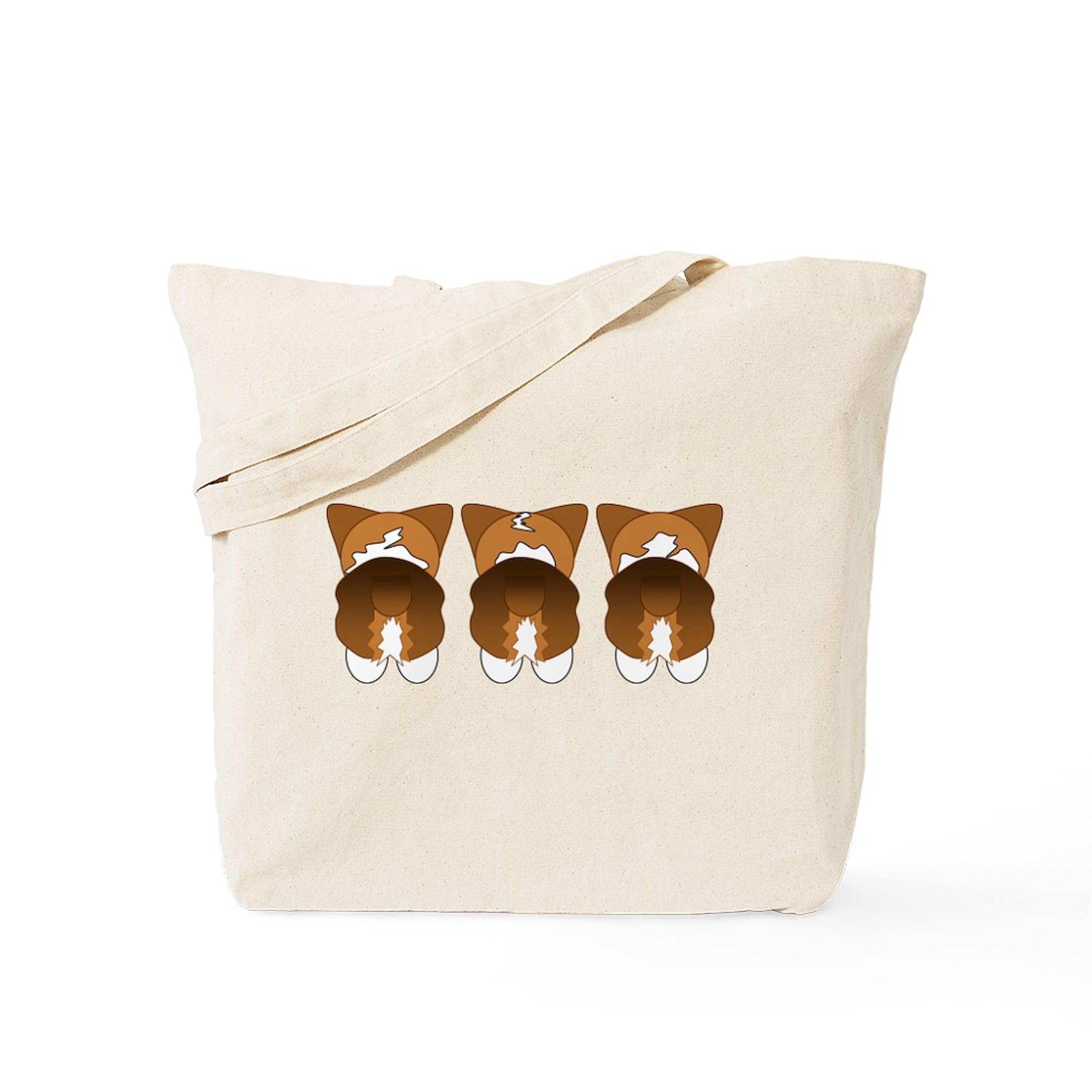 CafePress Tri Pembroke Natural Canvas Reusable Tote Bag - Eco-Friendly Shopping Bag for Groceries, Beach & Daily Use