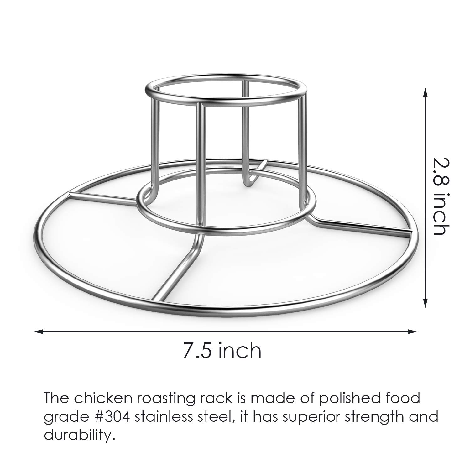 Stainless Steel Beer Can Chicken Rack for Smoker & Grill - Heavy Duty Chicken Stand Holder - 2 Pack for BBQ, Roasting & Outdoor Cooking