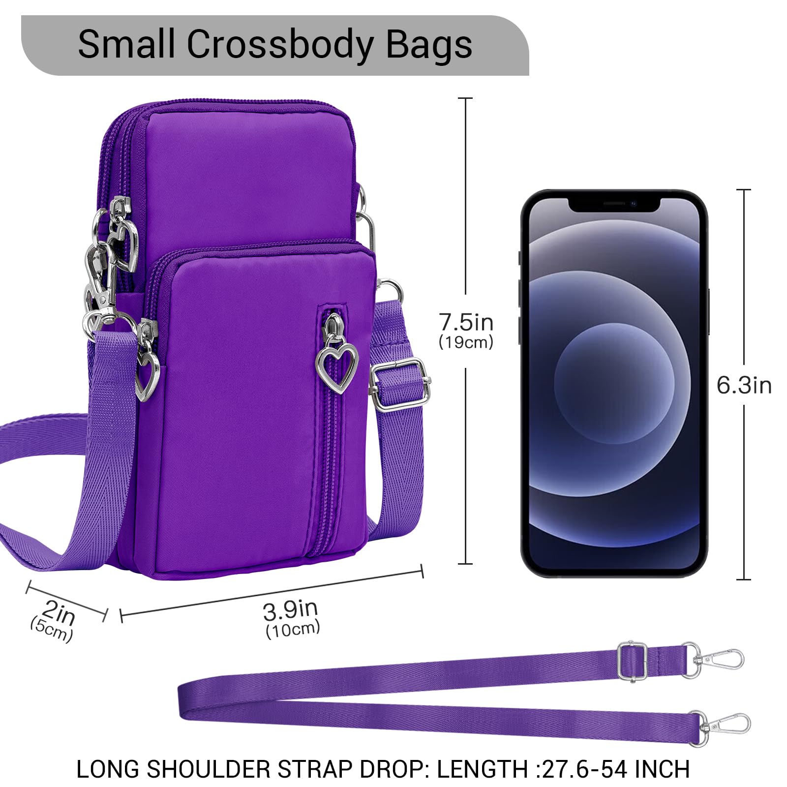 Women's Small Crossbody Bag - Adjustable Strap Travel Purse for Phone & Essentials