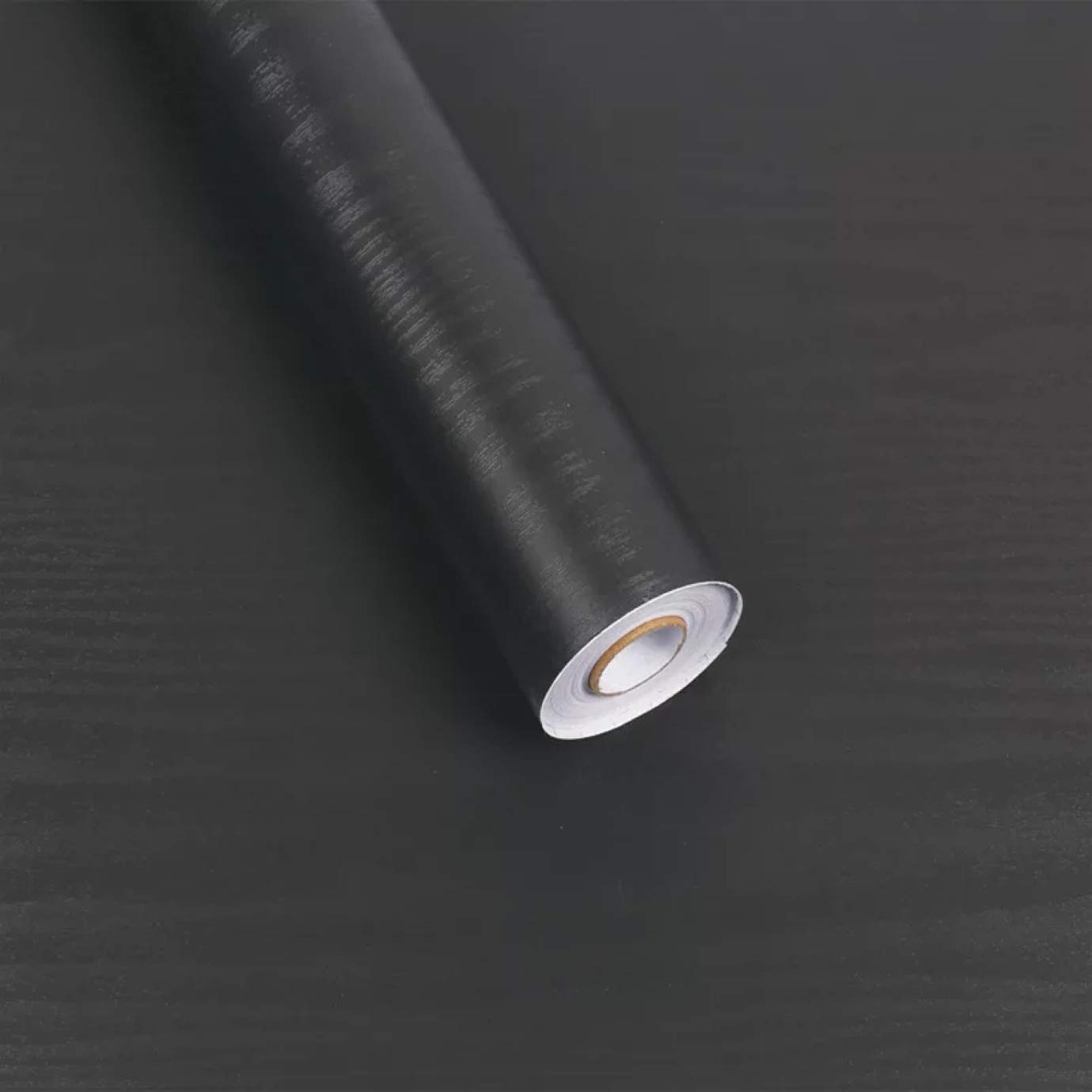17.7x78.7 Inch Black Wood Grain Peel & Stick Contact Paper - Self-Adhesive Vinyl Film for Countertops, Shelves & Drawers - Removable Furniture Liner for Home, Office & Kitchen Organization