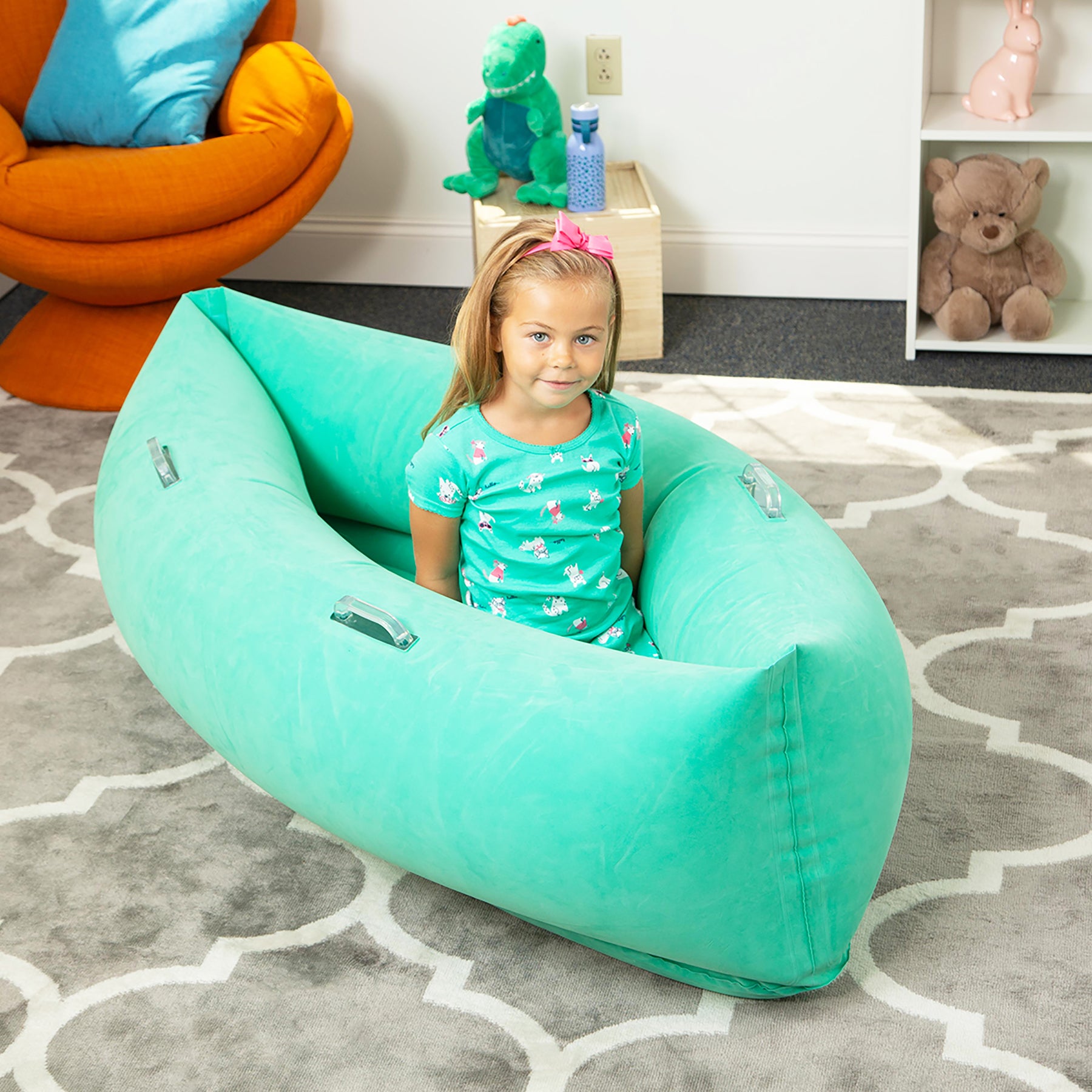 Bouncyband Comfy Hugging Peapod Sensory Pod for Kids - Green | Calming Sensory Tool for Autism, ADHD & Anxiety Relief | Perfect for Classrooms, Therapy Rooms & Home Use
