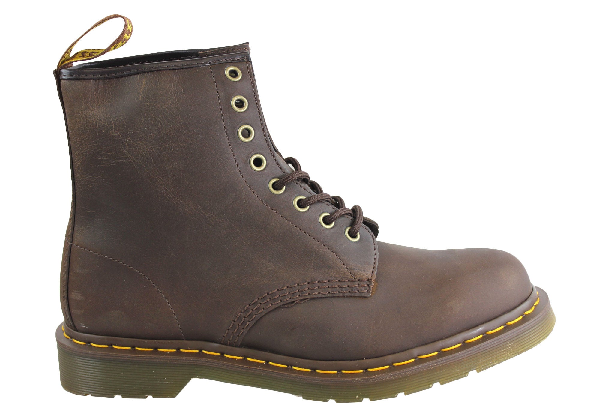Dr. Martens 1460 8-Eye Gaucho Crazy Horse Leather Unisex Combat Boots - Perfect for Punk Fashion, Street Style & Everyday Wear