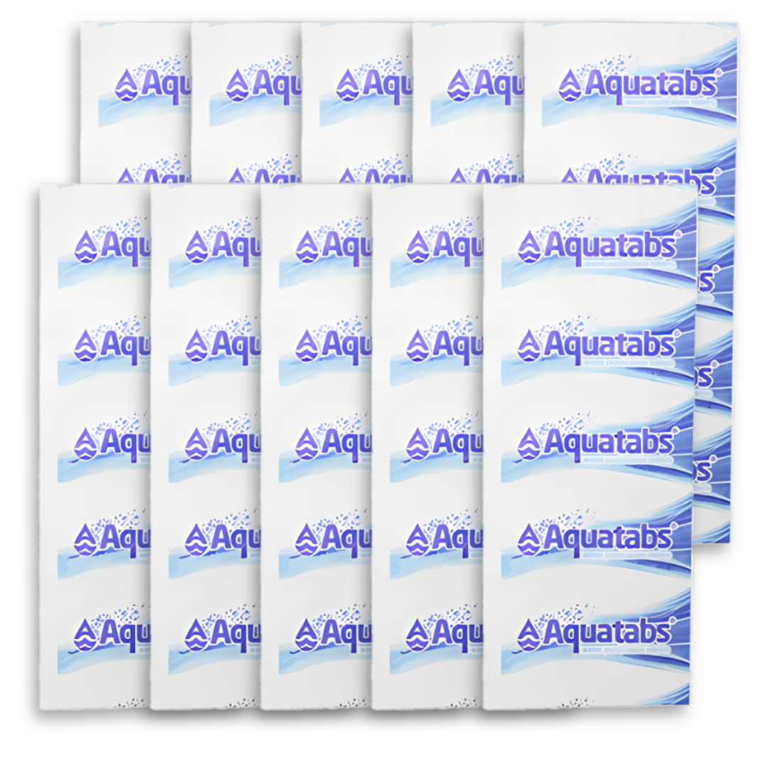 Aquatabs Water Purification Tablets - 10 Pack | Portable Water Treatment for Camping, Hiking & Emergency Preparedness