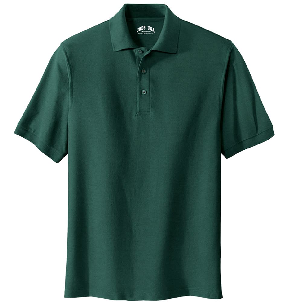 Joe's USA Men's Heavyweight Cotton Pique Polo Shirts - Regular, Big & Tall Sizes - Comfortable Work, Golf & Casual Wear