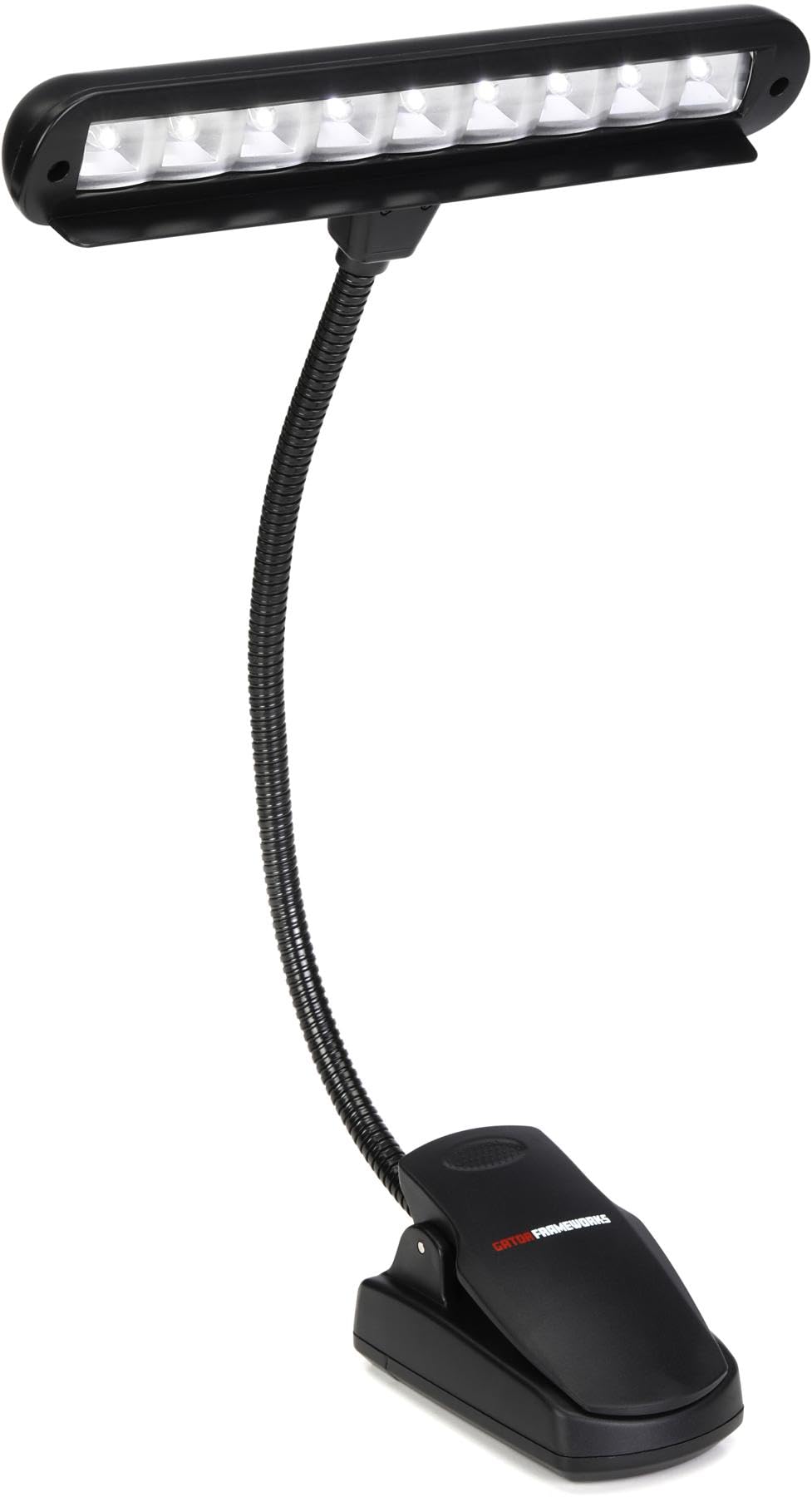 Adjustable Goose Neck Music Stand Light - Gator Frameworks GFW-MUS-LED | Clip-On LED Lamp for Sheet Music, Books & Reading | Perfect for Musicians, Students & Nighttime Practice