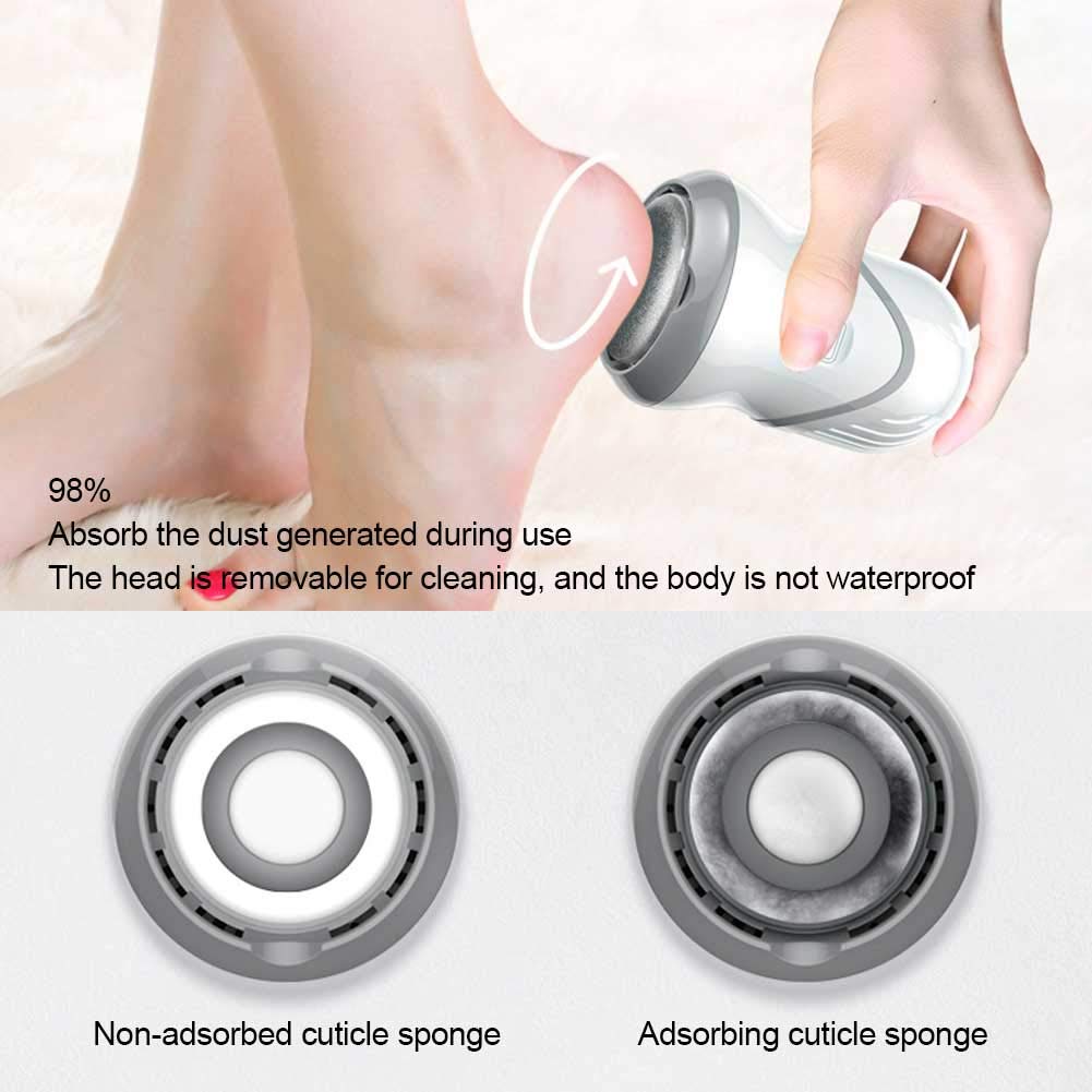 Electric Foot Callus Remover & Pedicure Kit - USB Rechargeable Foot Grinder for Soft Smooth Feet - Battery Operated Exfoliating Foot File - Perfect for At-Home Pedicures & Dead Skin Removal