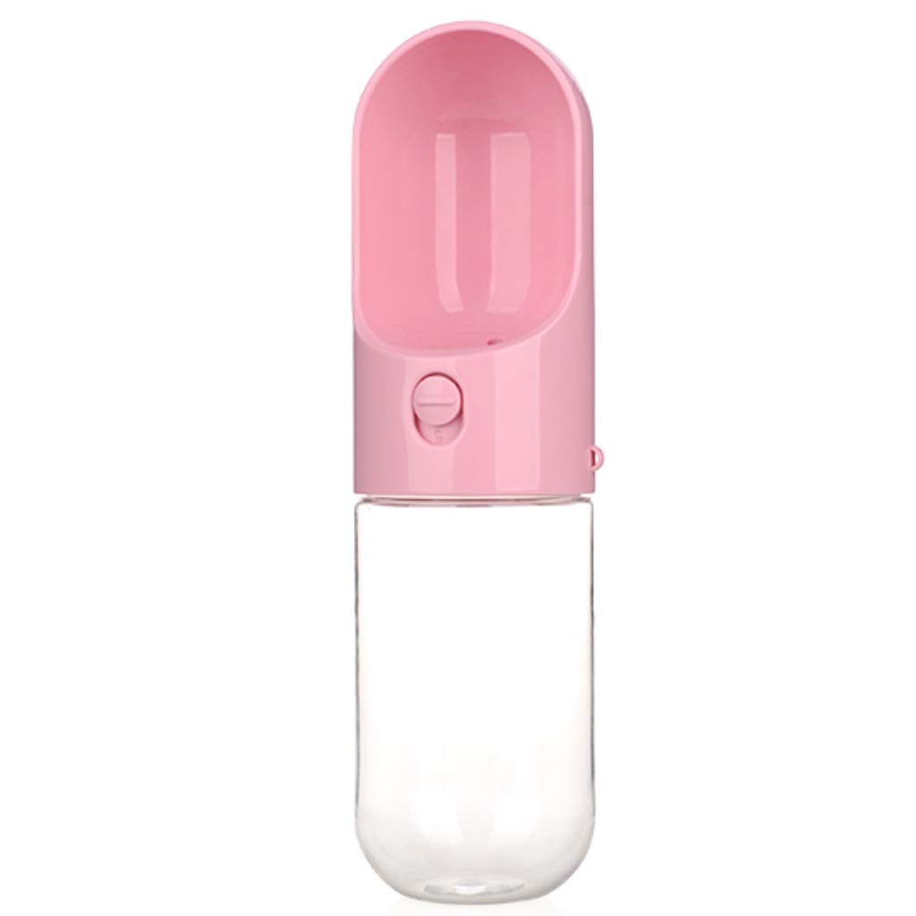 Portable Pet Water Bottle with Dispenser - Pink Travel Water Cup for Dogs & Cats - Perfect for Hiking, Walking, and Outdoor Adventures