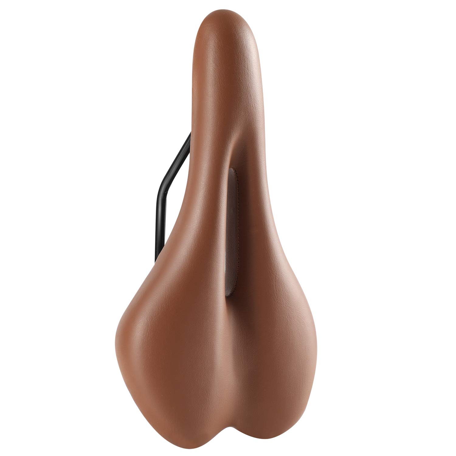 Breathable Comfortable Bicycle Saddle Seat Pad - Shock Absorbing & Hollow Design for Road Bikes, Fixed Gear Bikes (Brown, Thickened) - Perfect for Long Distance Cycling & Commuting