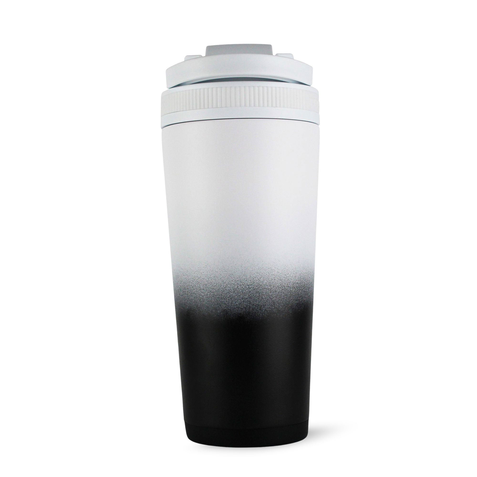 Ombre Series 26oz Ice Shaker Bottle - Black & White Gradient | Premium Protein Shaker for Gym, Workouts & Sports | BPA-Free Leakproof Water Bottle