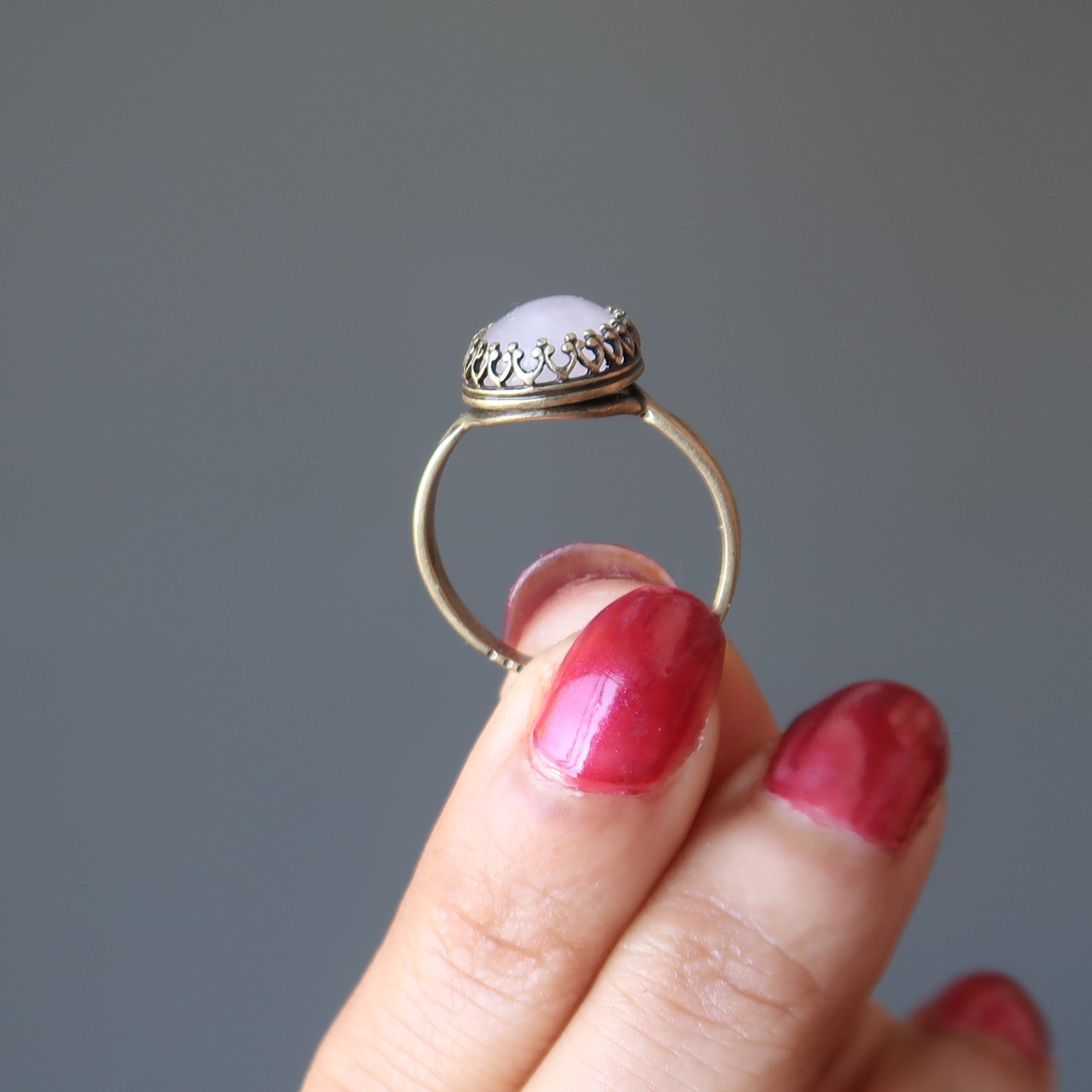 Rose Quartz Ring for Love & Healing - Adjustable Brass Jewelry for Women - Perfect for Valentine's Day, Meditation & Spiritual Gifts