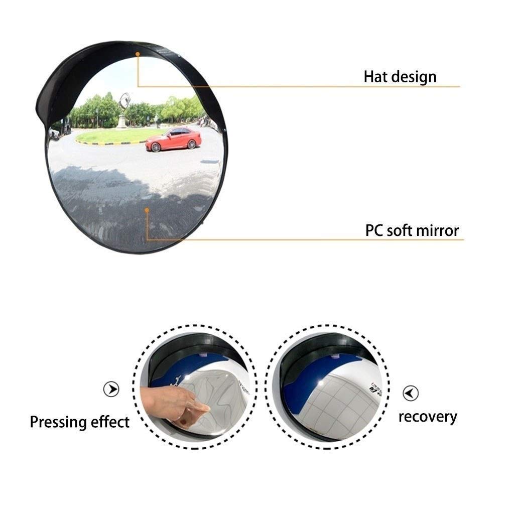 100CM Convex Safety Mirror for Blind Spot Detection - Durable Weatherproof Traffic Mirror for Park Entrances, Indoor & Outdoor Use - Theft Protection & Enhanced Visibility