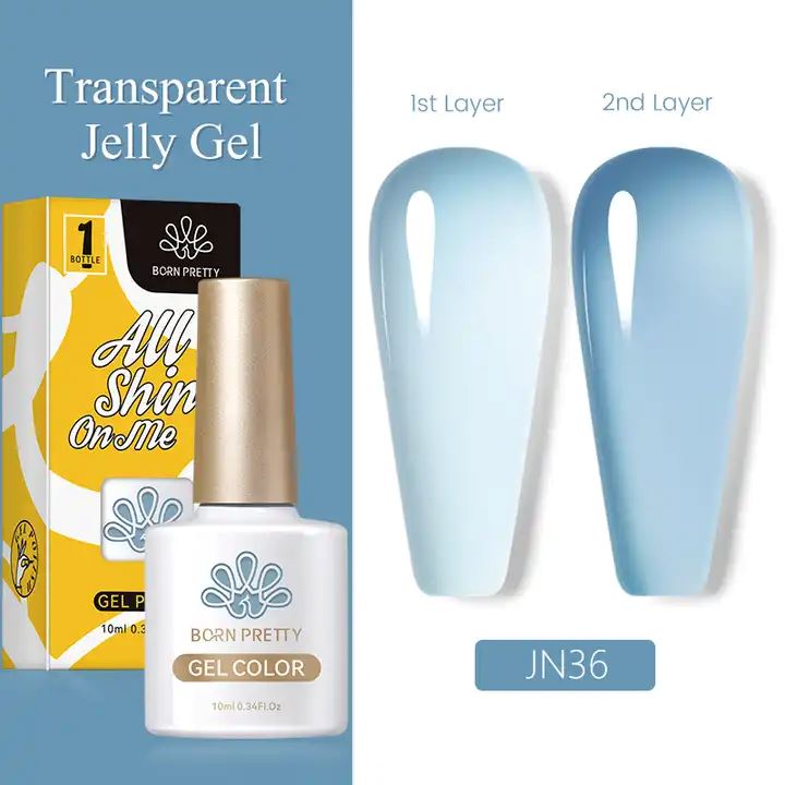 Born Pretty Jelly Nude Gel Polish - Long Lasting Soak Off UV LED Nail Polish for Salon & Home Manicure - Perfect for Weddings, Parties & Everyday Wear