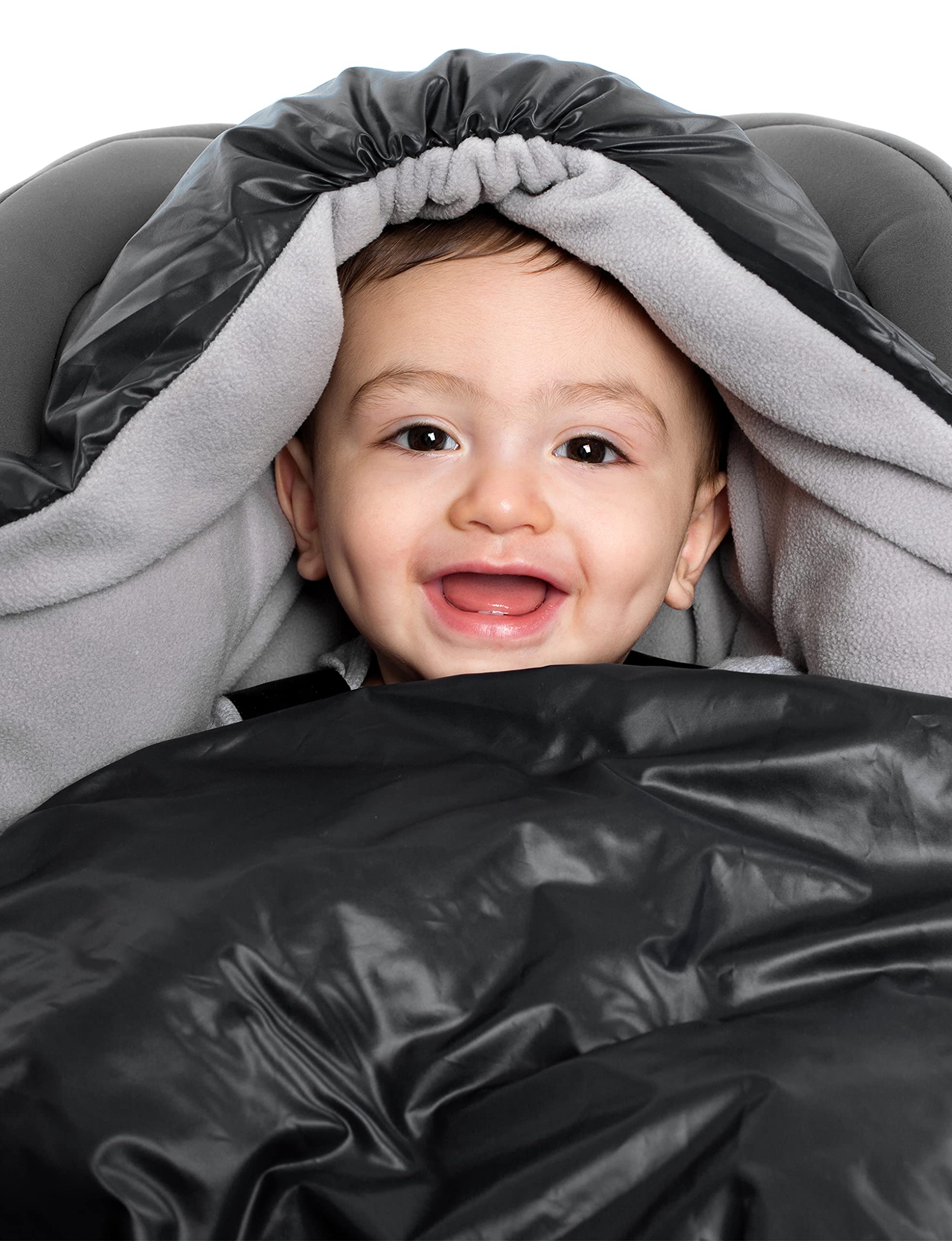 7AM Enfant Baby Car Seat Cover - Nido Quilted Infant Car Seat Protector with Hooded Soft Plush Lining | Universal Fit for Strollers & Car Seats | Perfect for Winter Warmth & Outdoor Protection