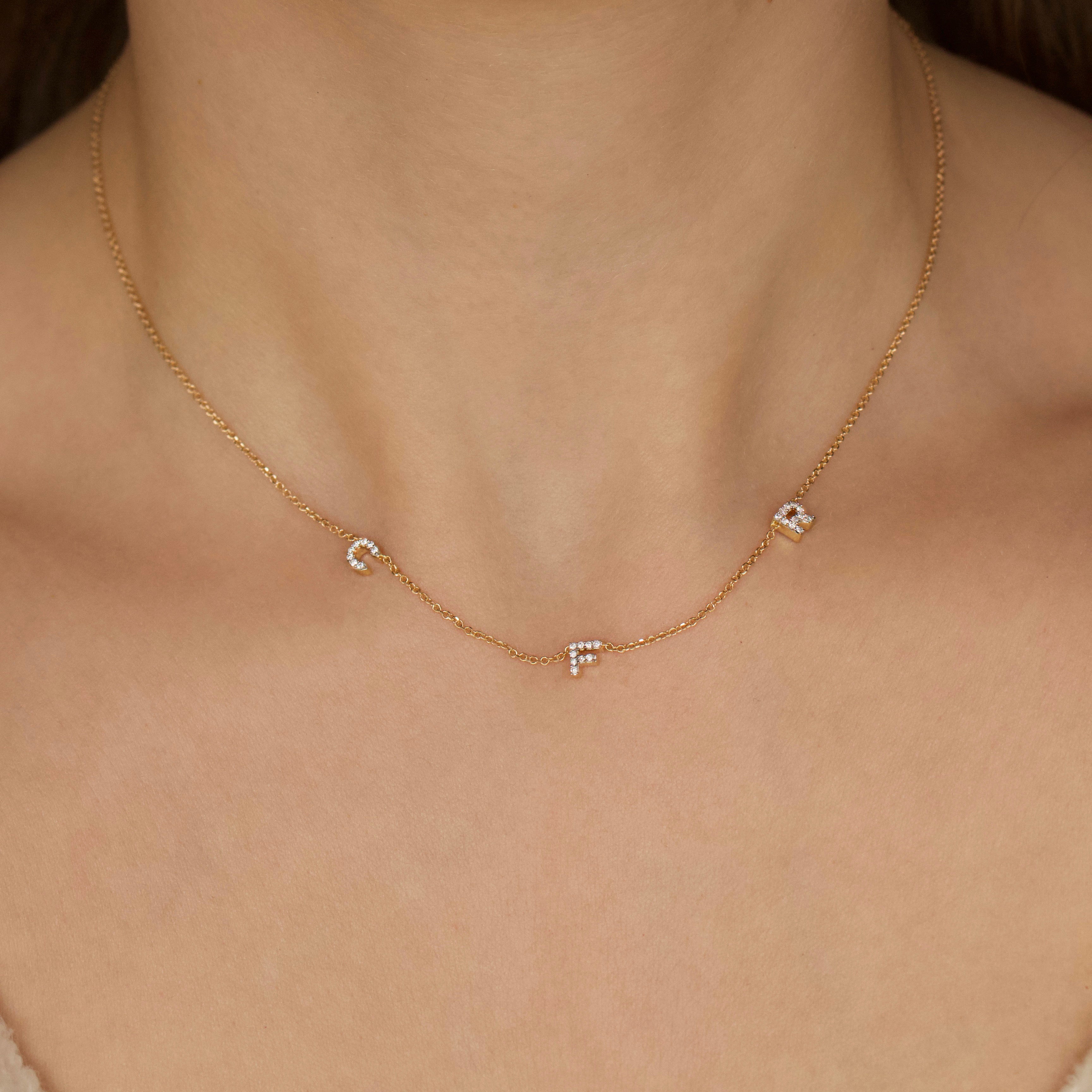 Personalized Diamond Initial Necklace - Custom Name Letter Pendant Jewelry for Women - Perfect Gift for Birthday, Anniversary & Valentine's Day