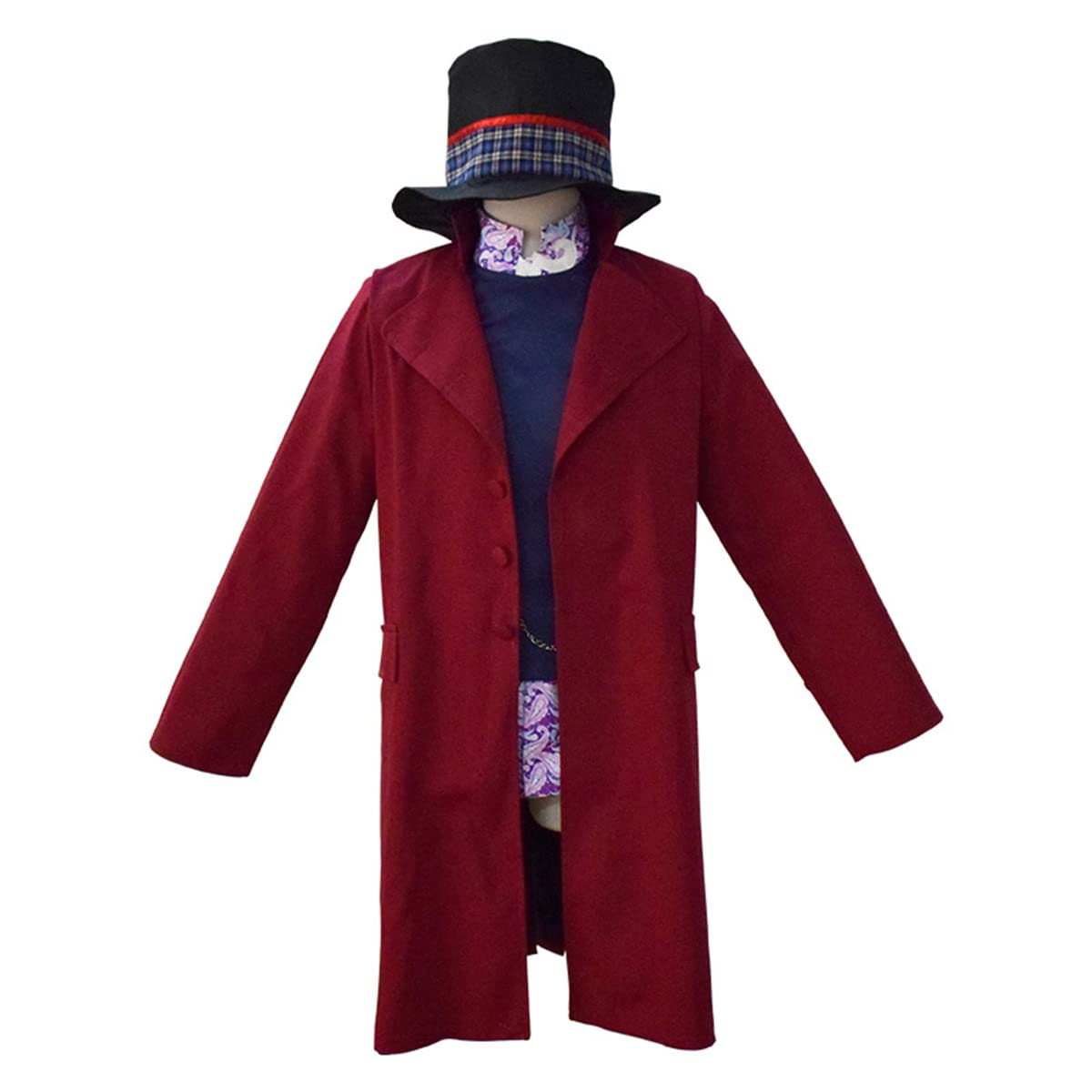 Hermanlory Adult Willy Wonka Chocolate Factory Cosplay Costume - Halloween, Movie Party, Themed Events & Dress-Up Performance Coat