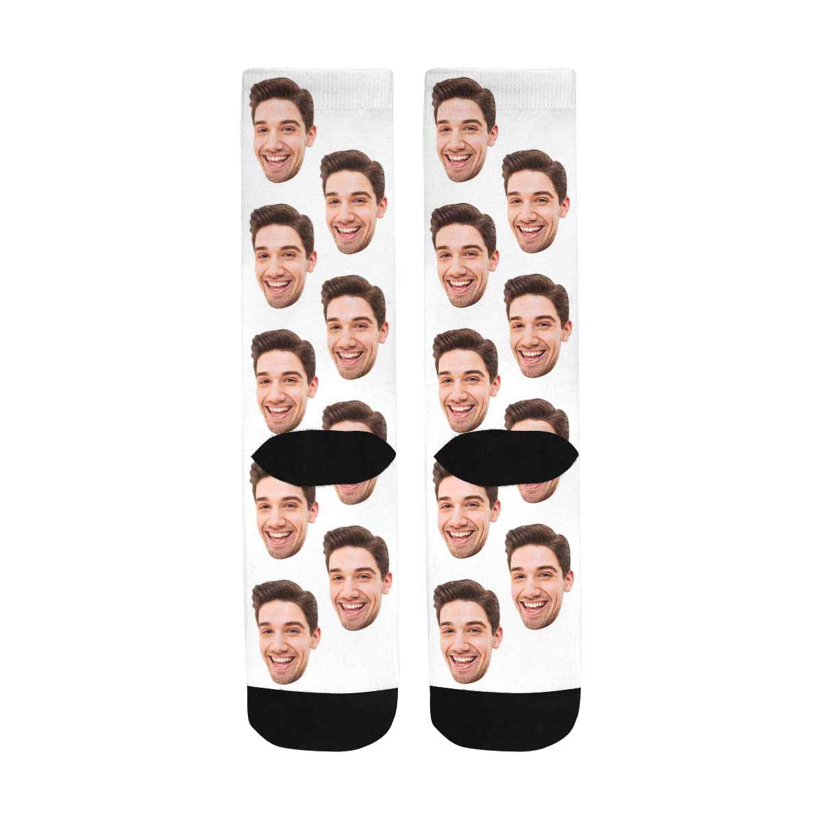 Custom Photo Pet Face Socks - Personalized Crew Socks for Men & Women with 9 Children Faces - Navy Blue - Perfect Gift for Pet Lovers, Family & Friends
