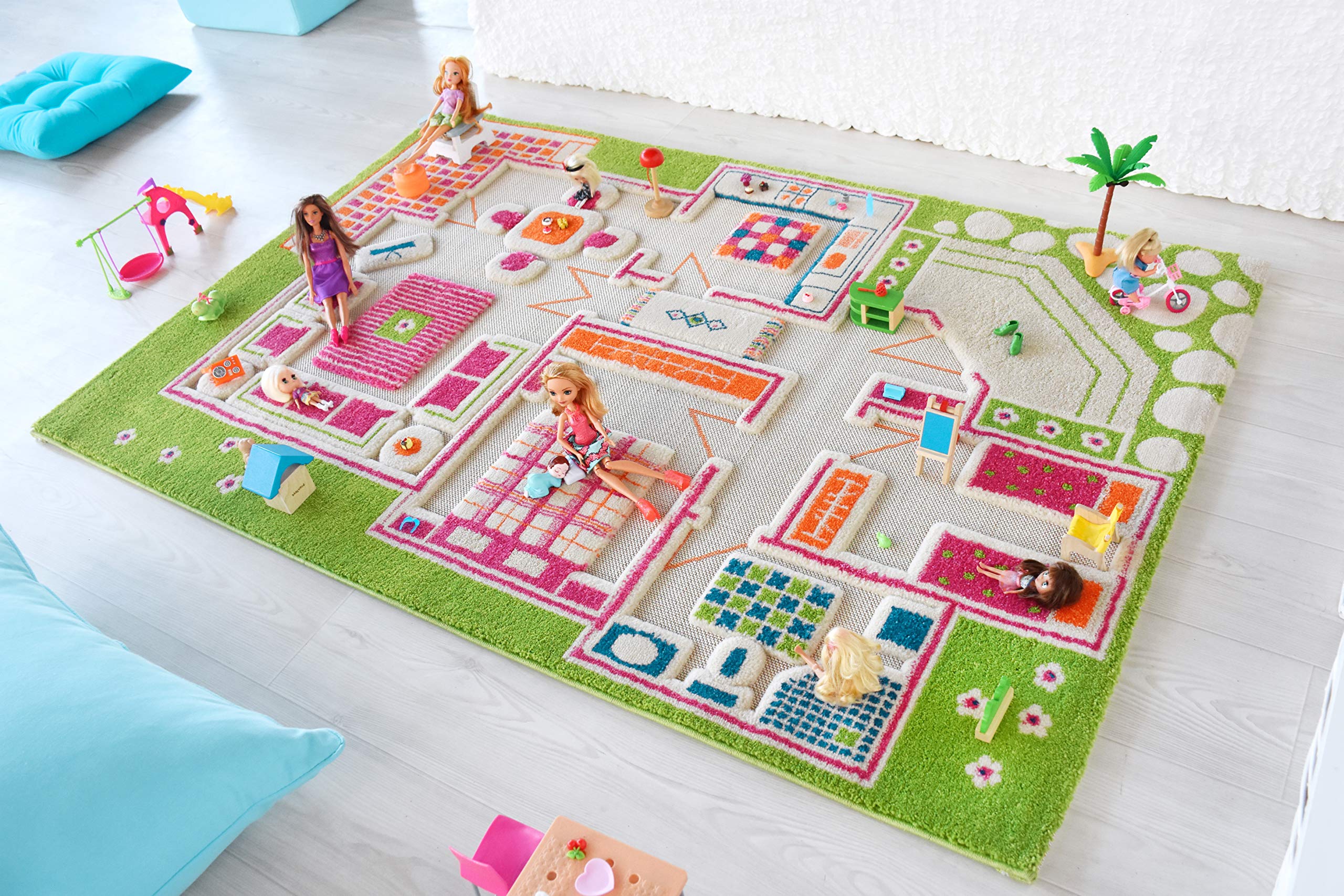 IVI Playhouse Green 3D Play Mat - Non-Toxic & Stain Resistant Montessori Educational Activity Toy for Toddlers & Kids (59